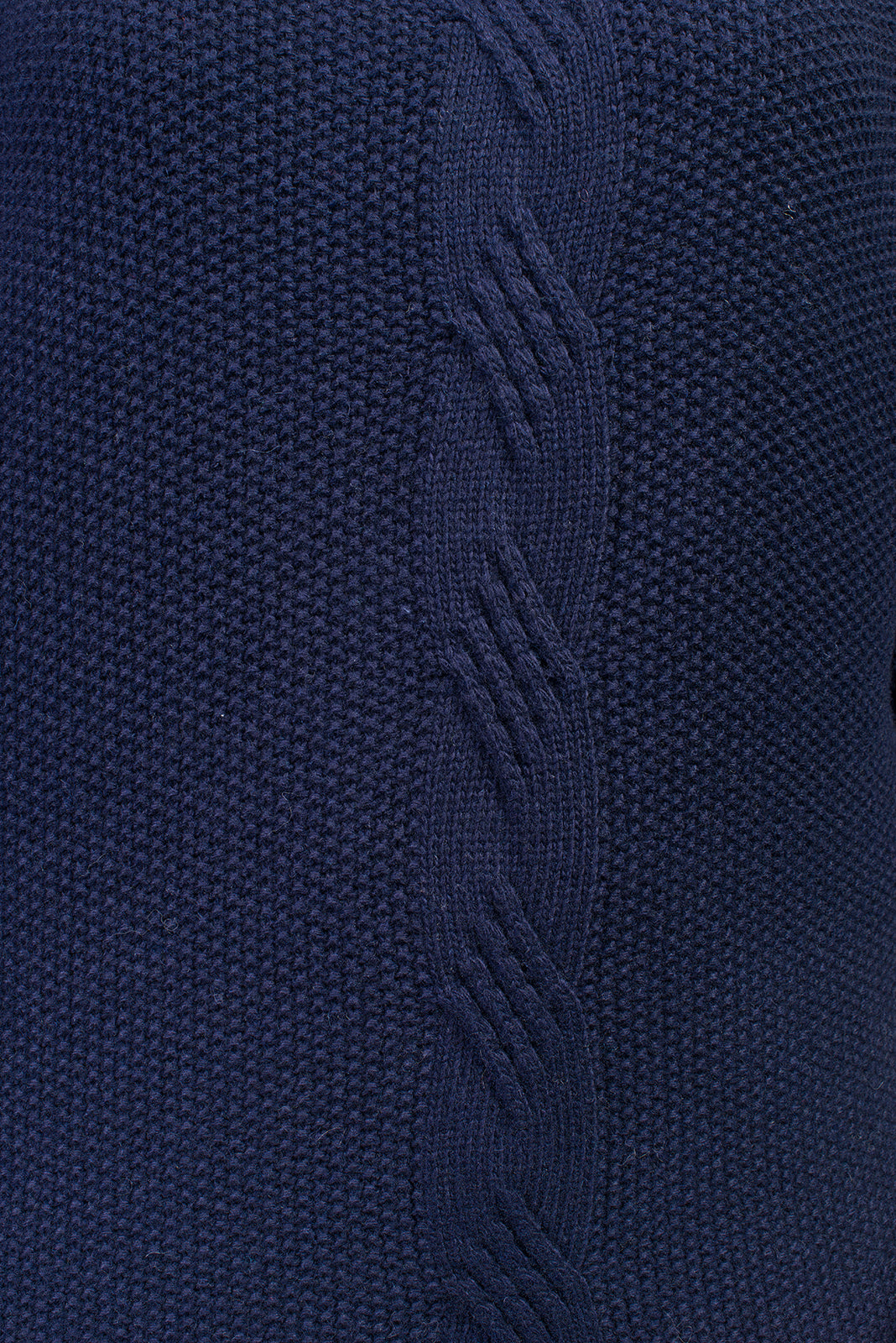 Women's cable-knit cashmere blend sweater, colour Blue, view 4 | Dalle Piane Cashmere