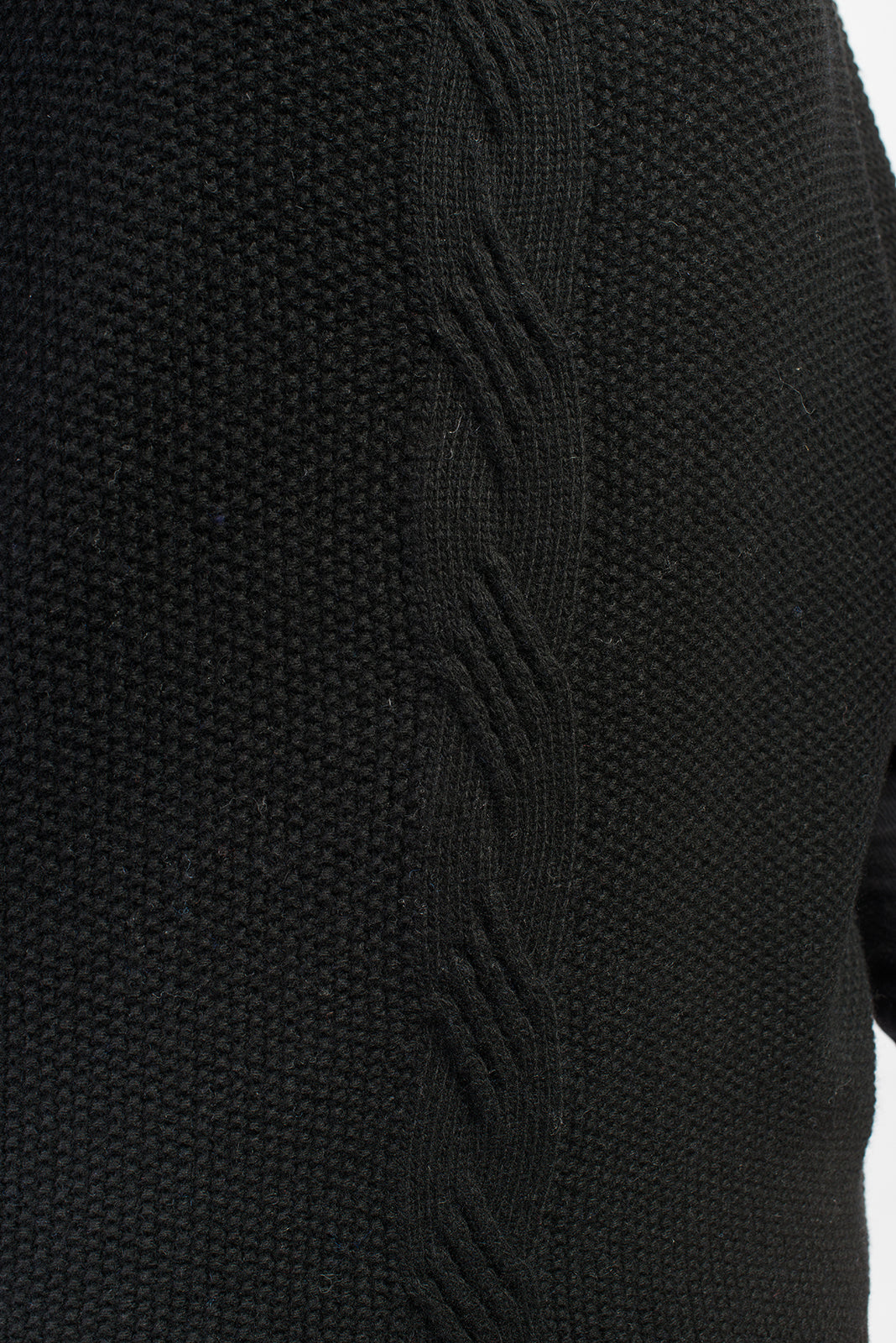 Women's cable-knit cashmere blend sweater, colour Black, view 4 | Dalle Piane Cashmere