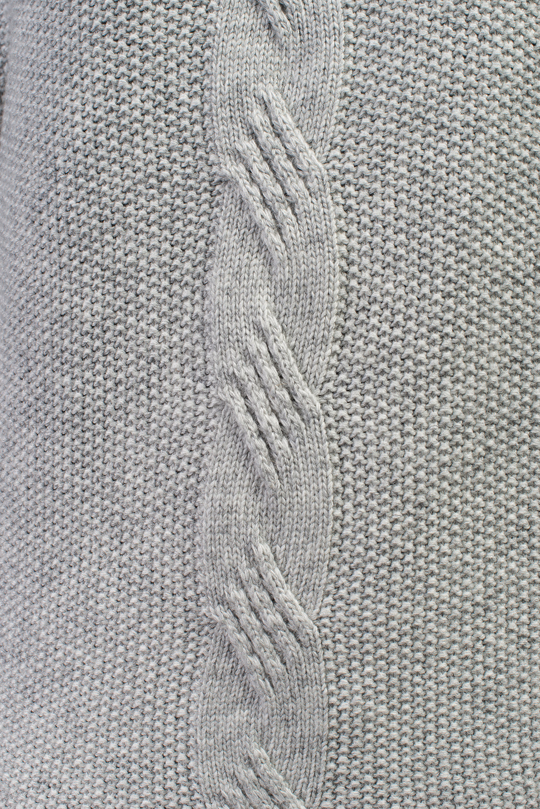 Women's cable-knit cashmere blend sweater, colour Grey, view 4 | Dalle Piane Cashmere