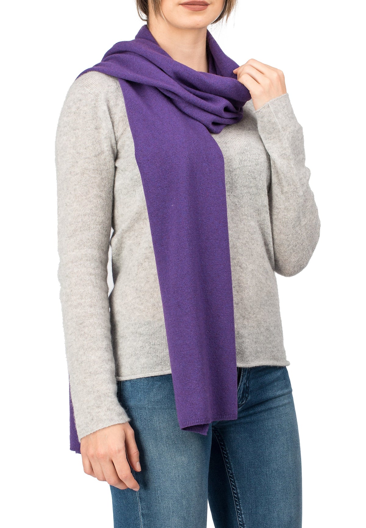 Unisex cashmere blend scarf, colour Purple | Dalle Piane Cashmere