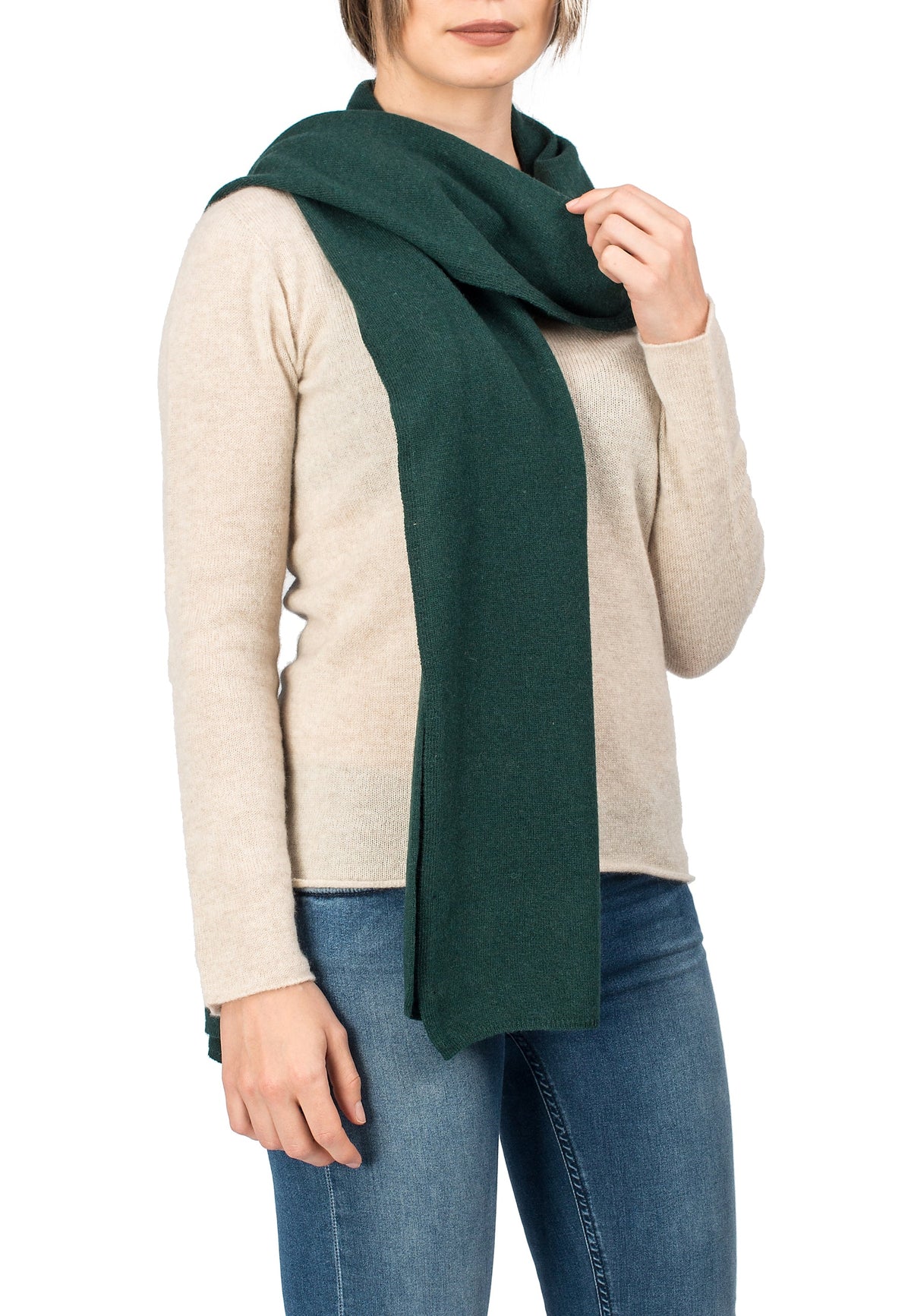 Unisex cashmere blend scarf, colour Green | Dalle Piane Cashmere