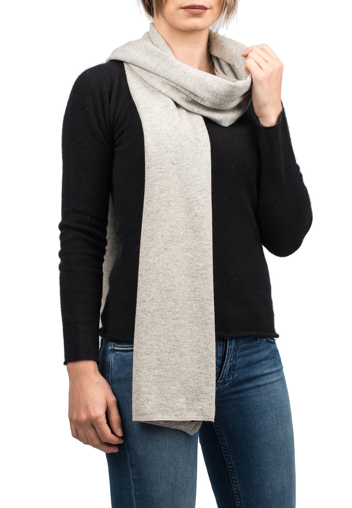 Unisex cashmere blend scarf, colour Grey | Dalle Piane Cashmere