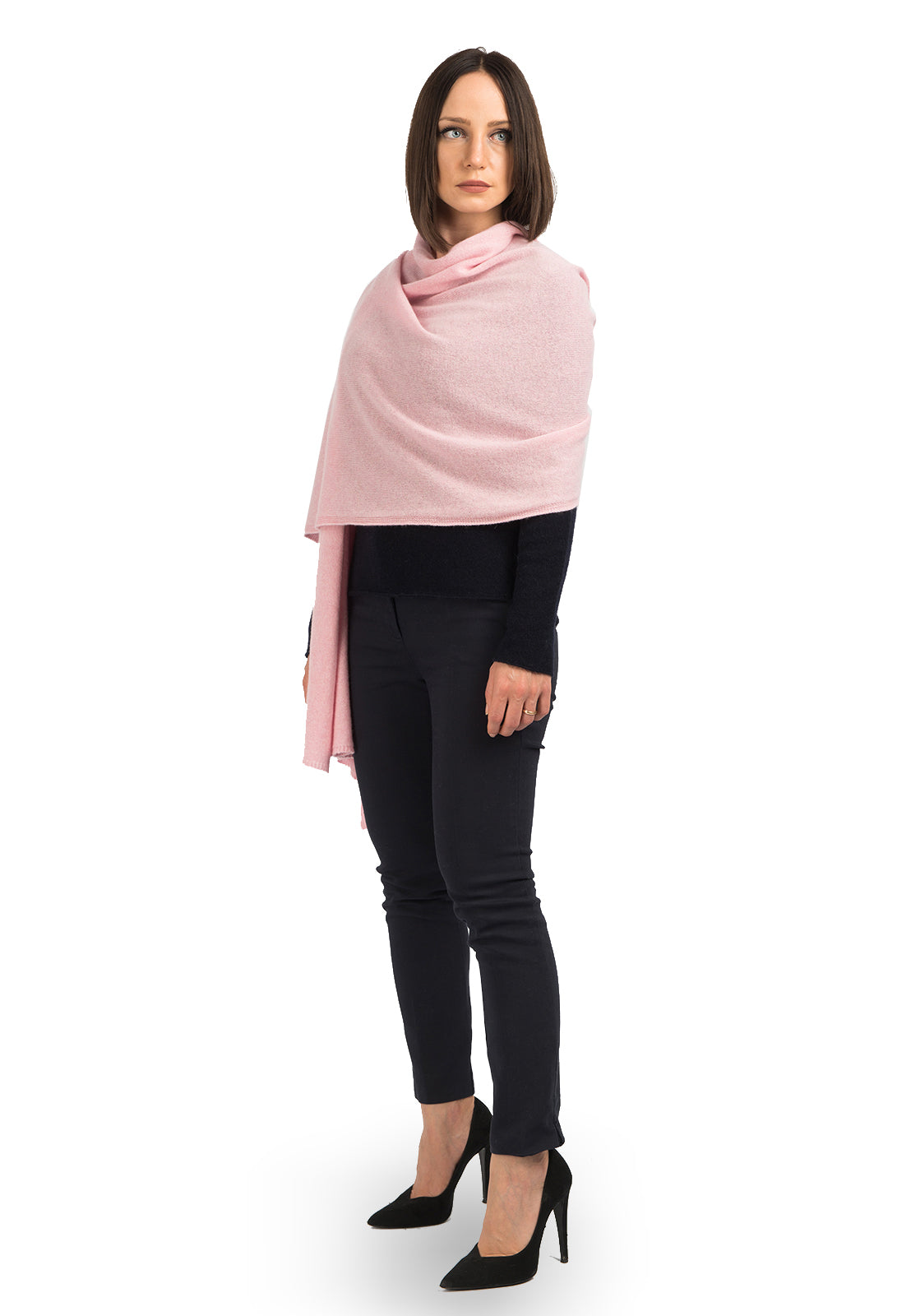 Women's 100% cashmere wrap, colour Pink | Dalle Piane Cashmere