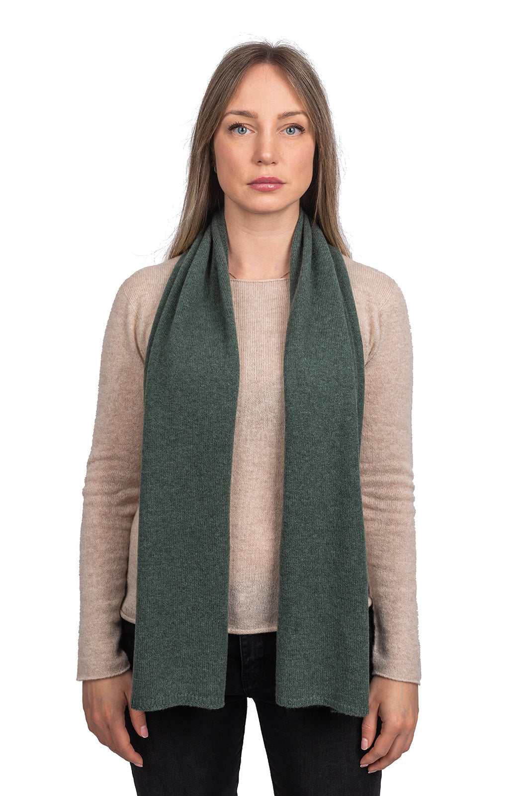 Unisex 100% cashmere scarf, colour Sage Green | Dalle Piane Cashmere