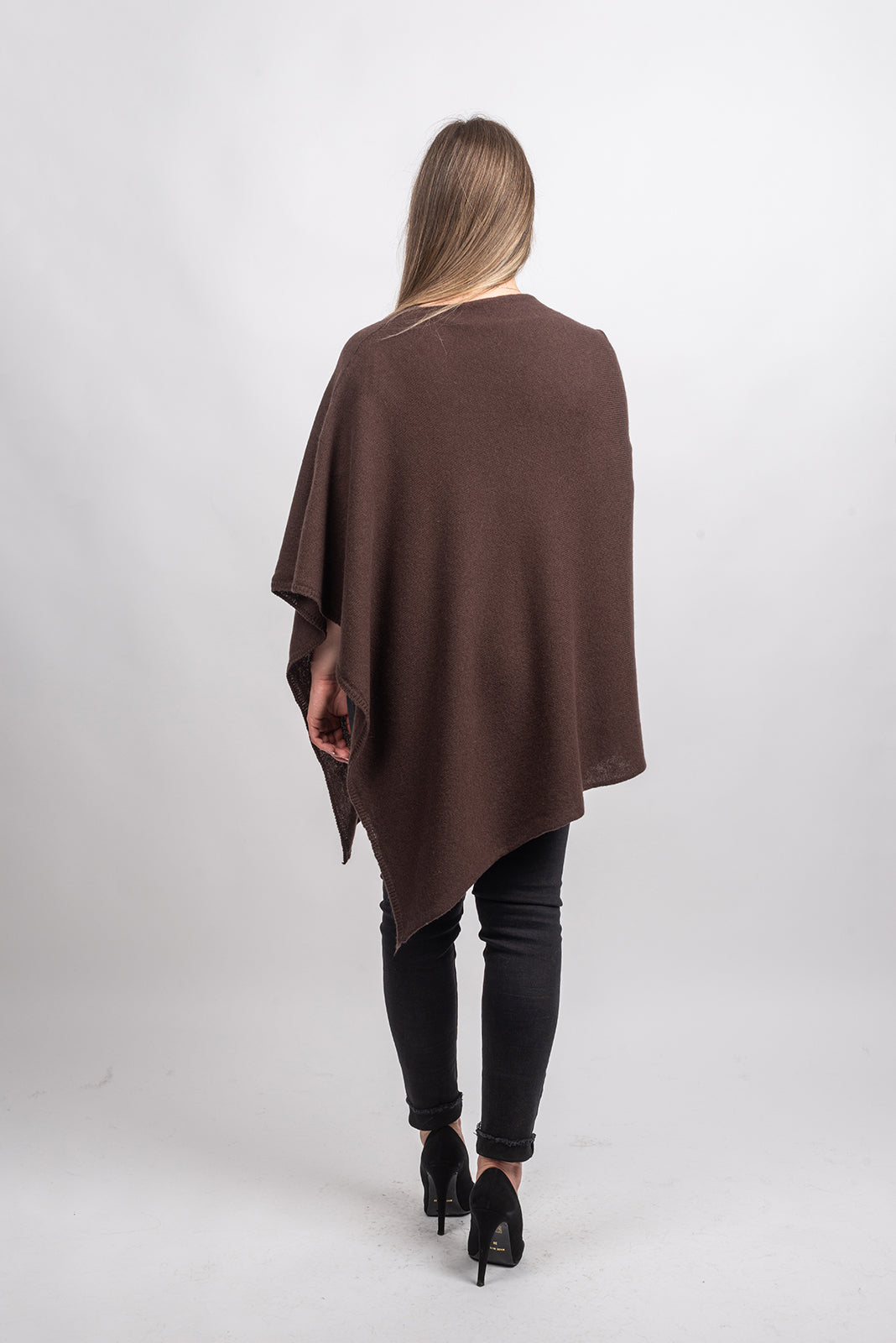 100% cashmere poncho, colour Brown, view 3 | Dalle Piane Cashmere