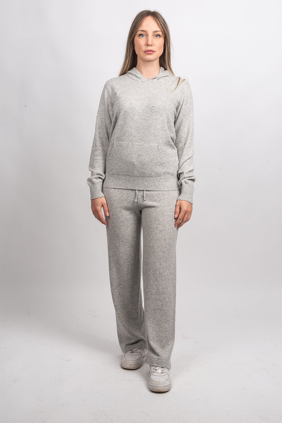 Women's cashmere blend trousers, colour Grey, view 4 | Dalle Piane Cashmere