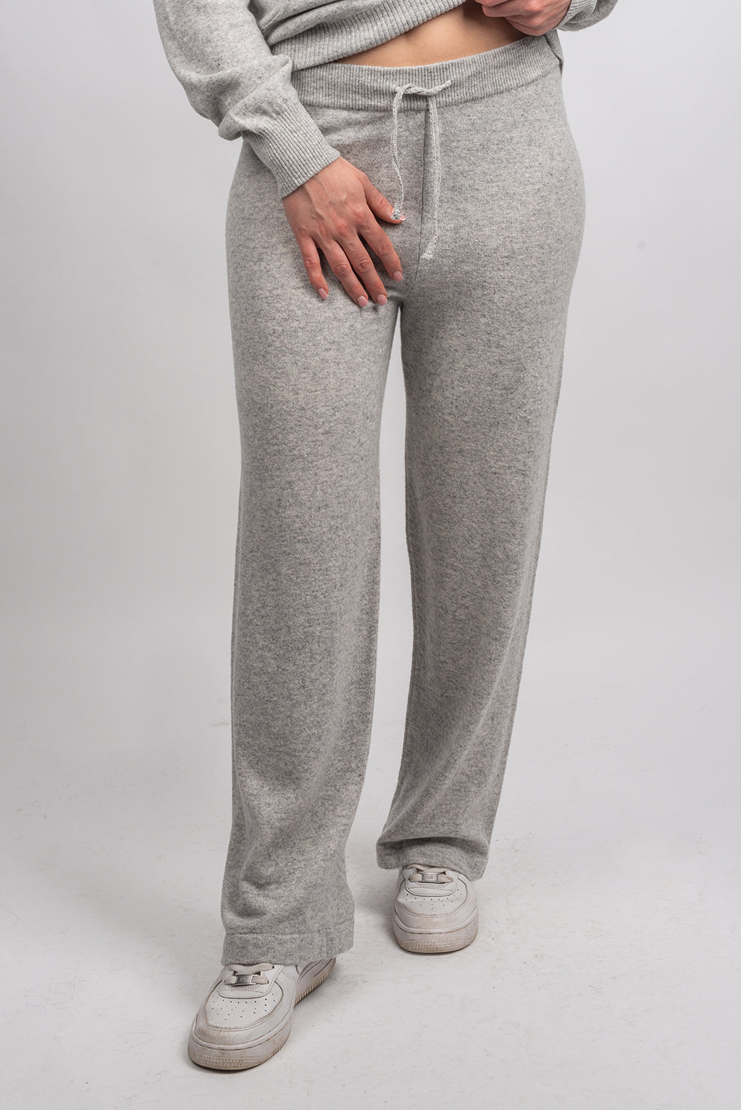 Women's cashmere blend trousers, colour Grey, view 2 | Dalle Piane Cashmere