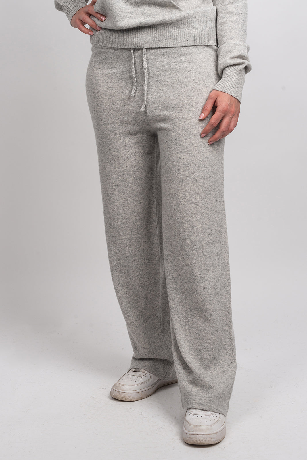 Women's cashmere blend trousers, colour Grey | Dalle Piane Cashmere