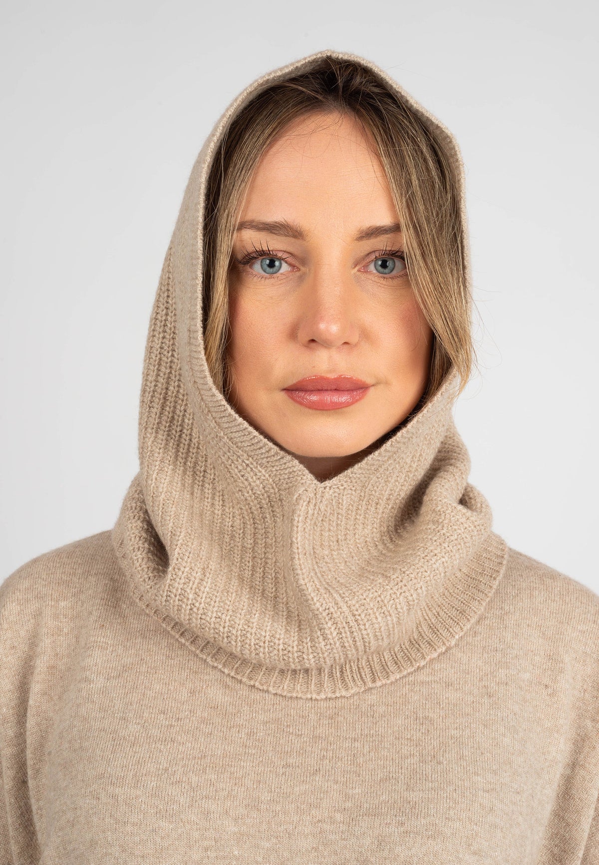 Cashmere blend balaclava, colour Beige | Dalle Piane Cashmere