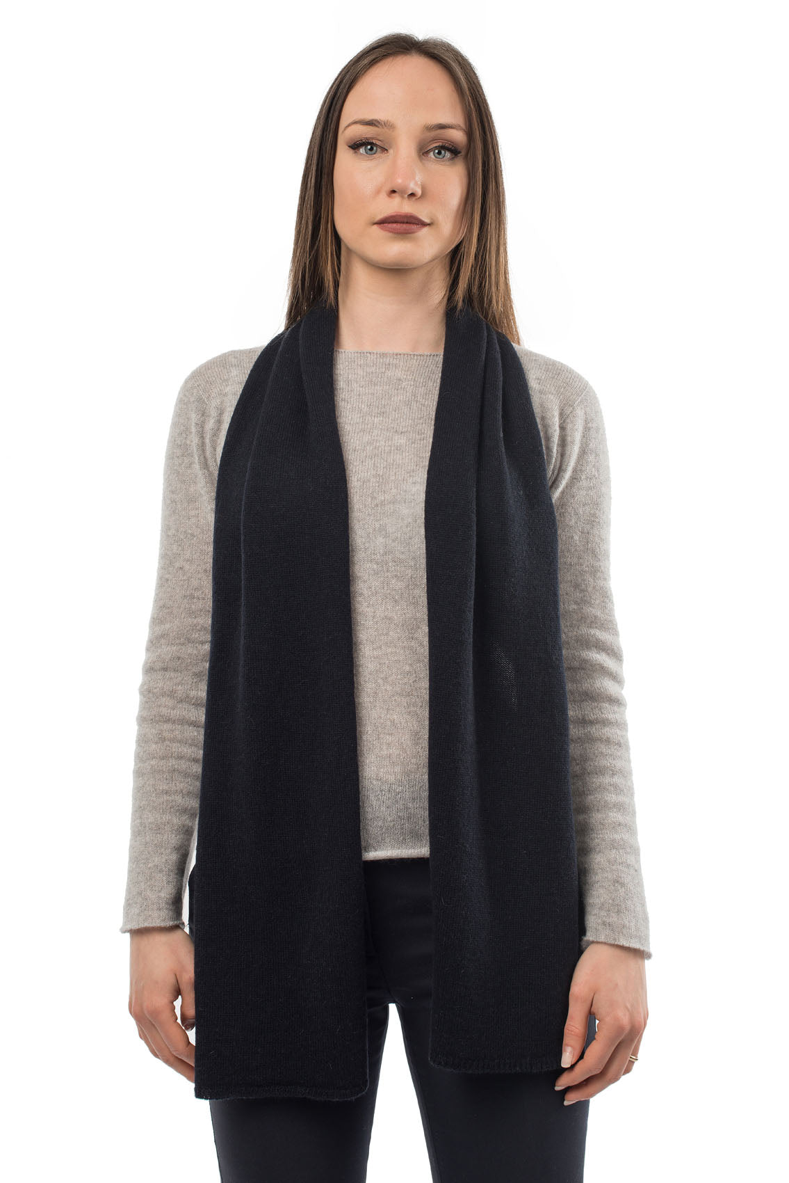 Unisex 100% cashmere scarf, colour Blue | Dalle Piane Cashmere