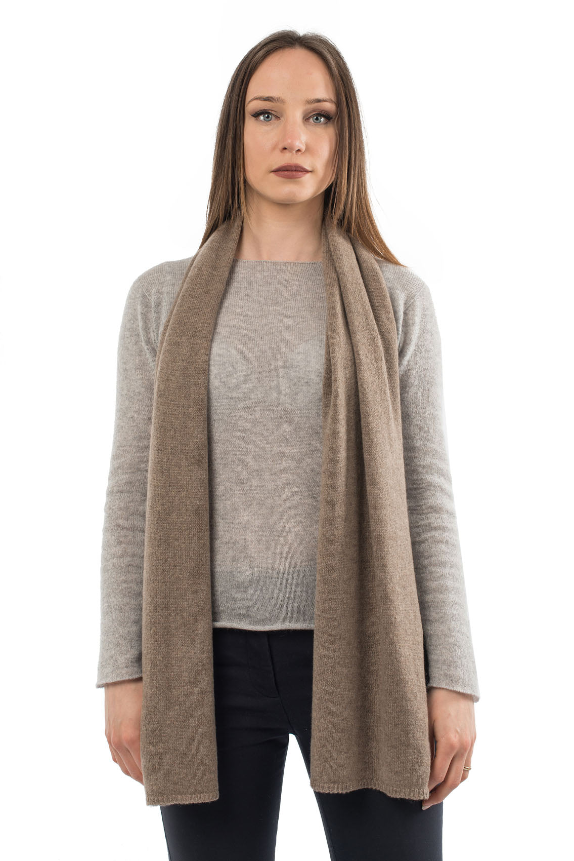 Unisex 100% cashmere scarf, colour Mink | Dalle Piane Cashmere