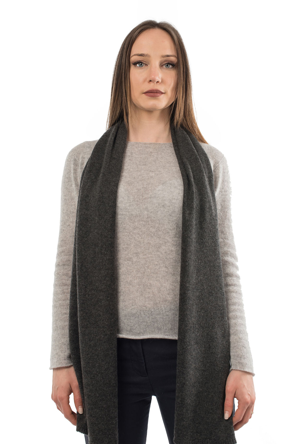 Unisex 100% cashmere scarf, colour Anthracite | Dalle Piane Cashmere