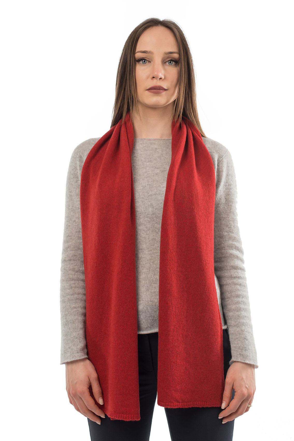 Unisex 100% cashmere scarf, colour Red | Dalle Piane Cashmere