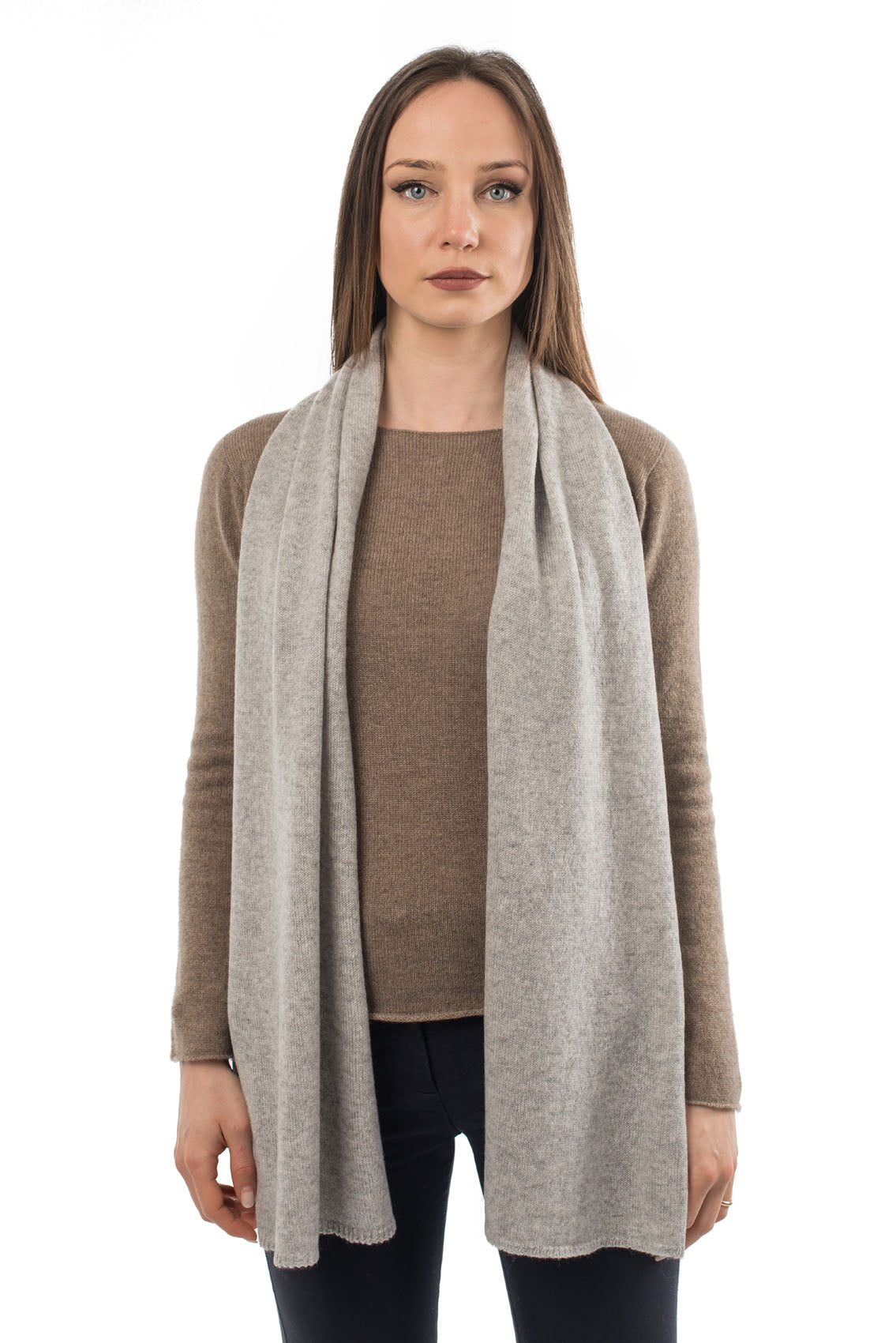 Unisex 100% cashmere scarf, colour Grey | Dalle Piane Cashmere