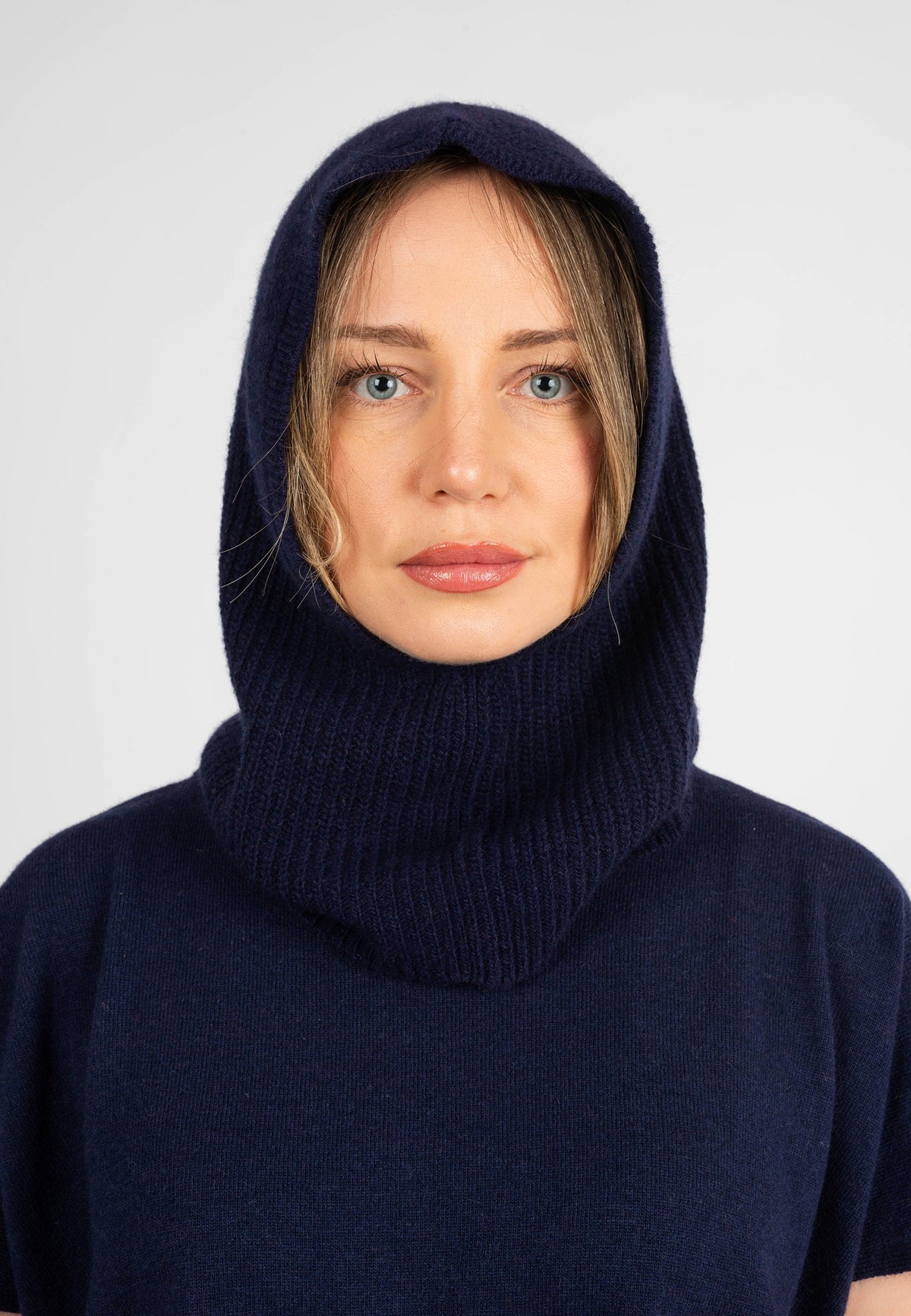 Cashmere blend balaclava, colour Blue | Dalle Piane Cashmere
