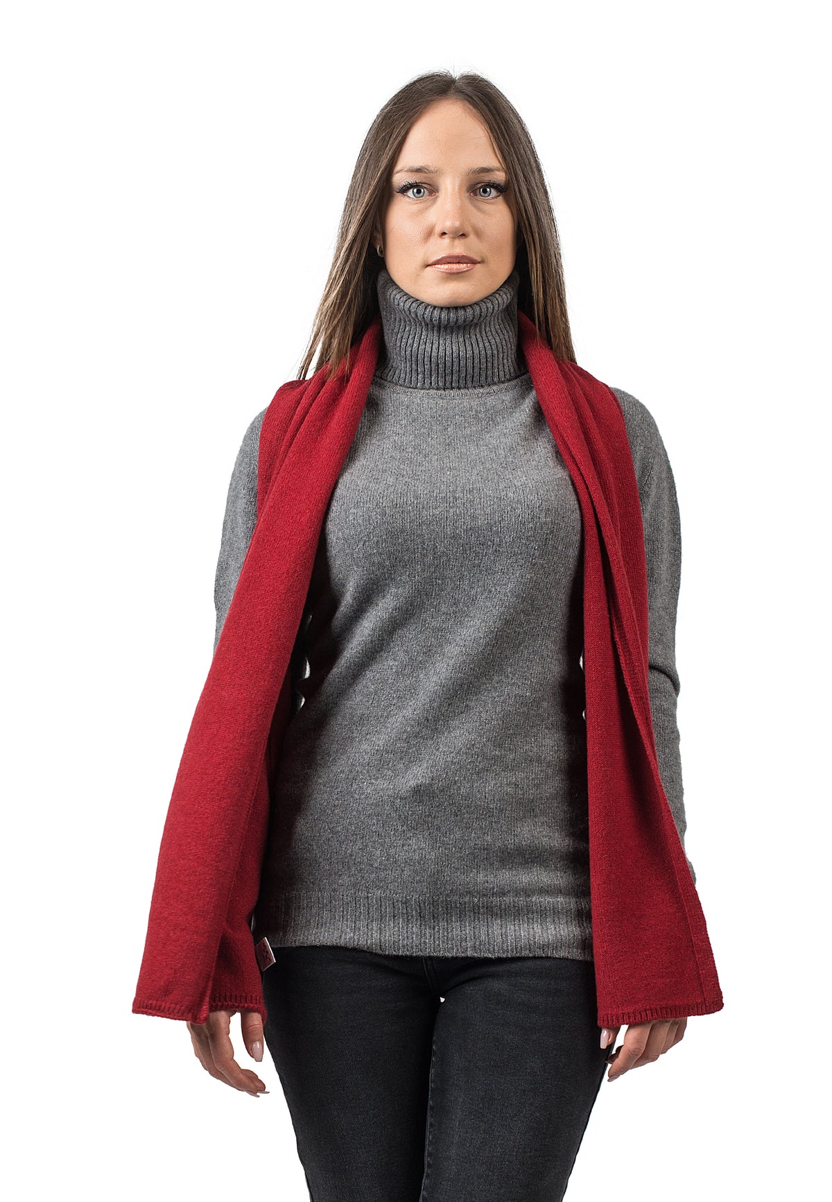 Women's recycled cashmere scarf, colour Red | Dalle Piane Cashmere