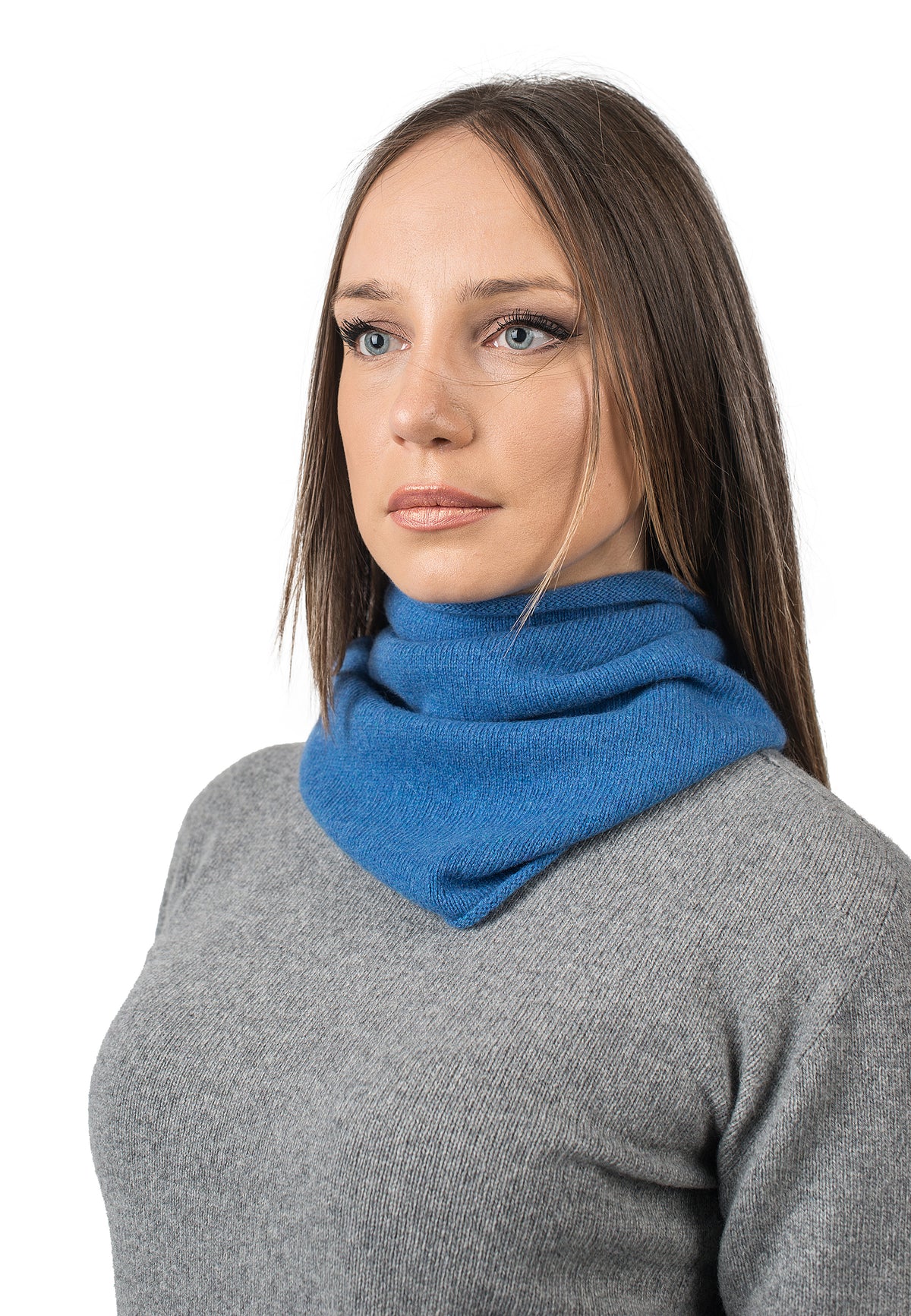 Recycled cashmere neck warmer, colour Light Blue | Dalle Piane Cashmere