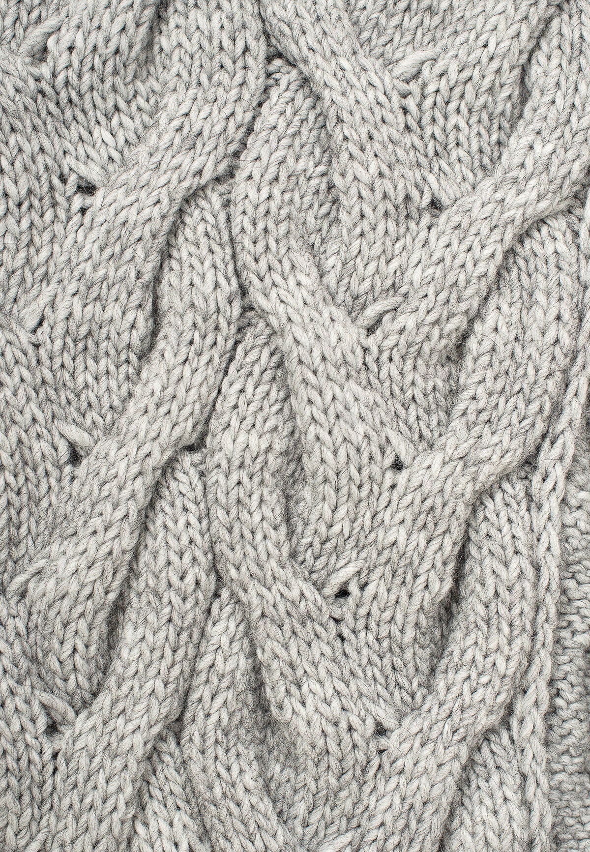 Cable-knit scarf, colour Grey, view 4 | Dalle Piane Cashmere