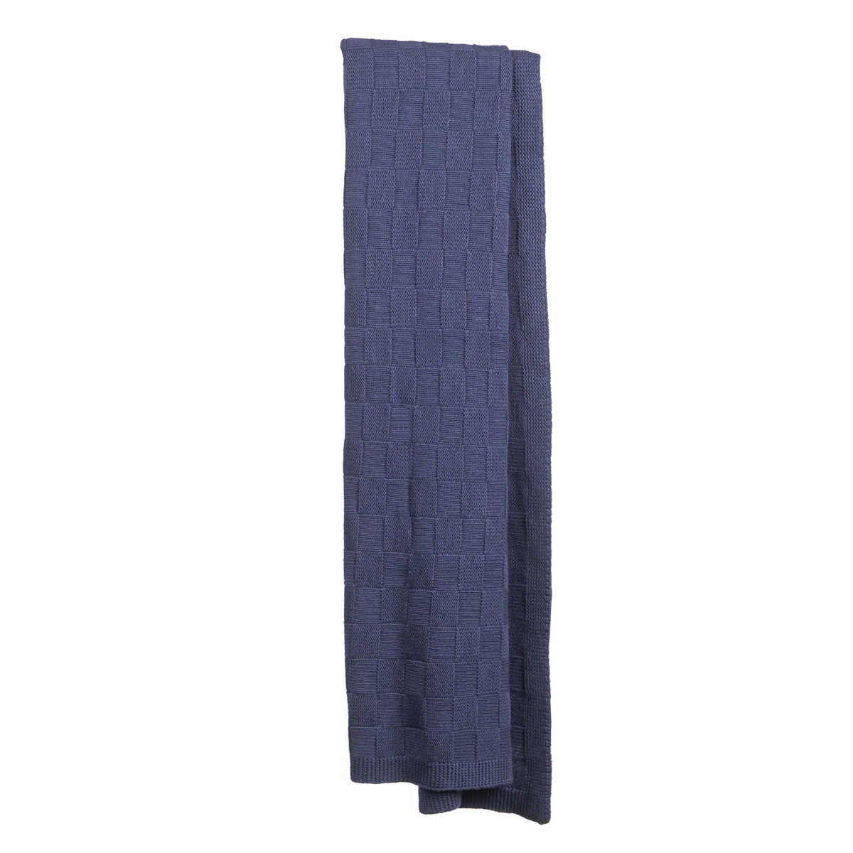 Checkerboard cashmere blend throw, colour Blue | Dalle Piane Cashmere