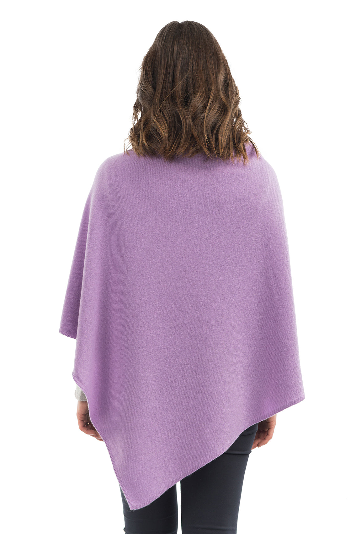 Cashmere blend poncho, colour Lilac, view 3 | Dalle Piane Cashmere