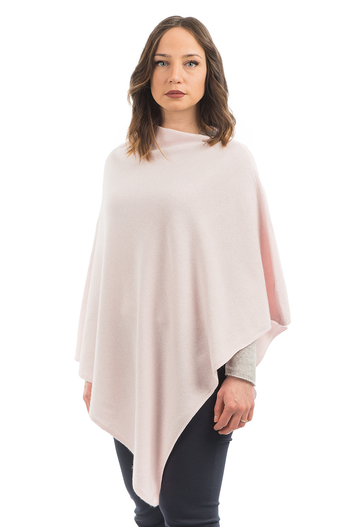 Cashmere blend poncho, colour Pink, view 2 | Dalle Piane Cashmere
