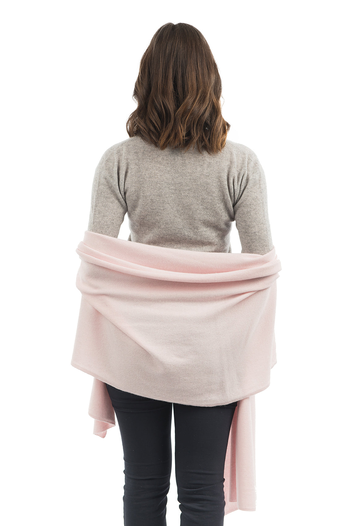 Women's cashmere blend wrap, colour Pink, view 3 | Dalle Piane Cashmere