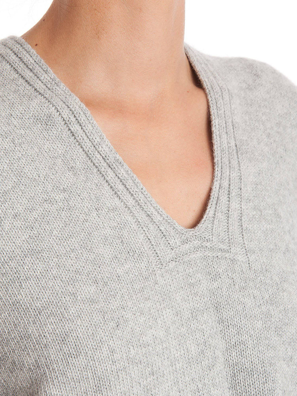 Cashmere blend cape with side buttons, colour Grey, view 5 | Dalle Piane Cashmere