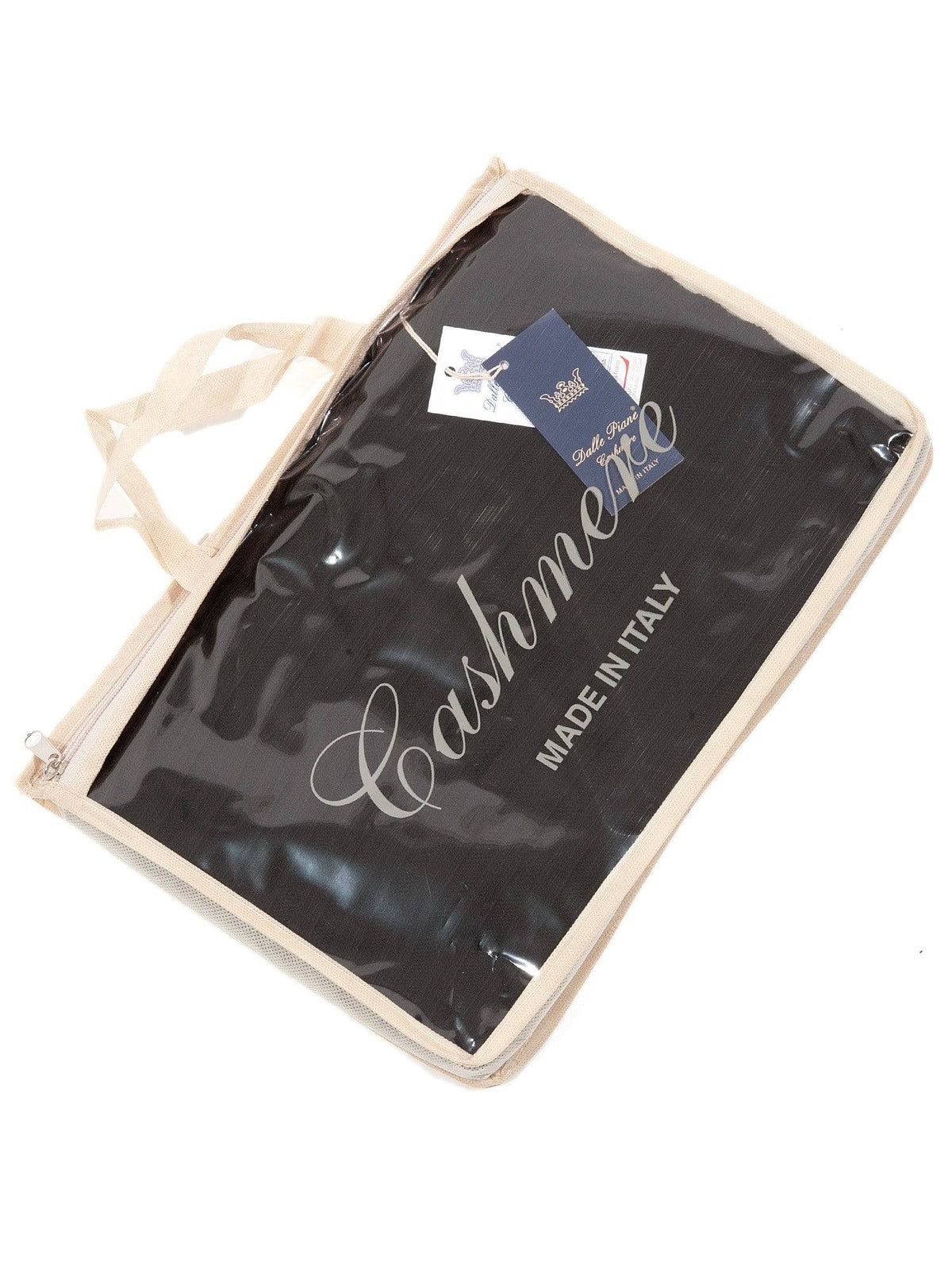 Cashmere blend scarf and beanie set, colour Black, view 3 | Dalle Piane Cashmere