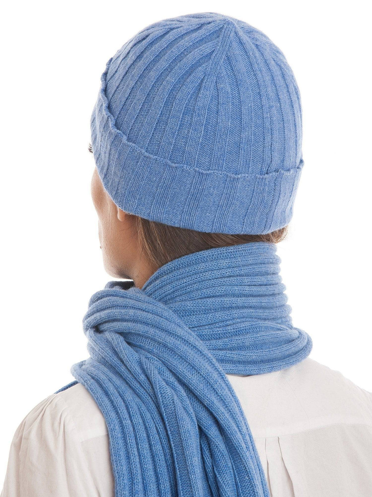Cashmere blend scarf and beanie set, colour Black, view 4 | Dalle Piane Cashmere