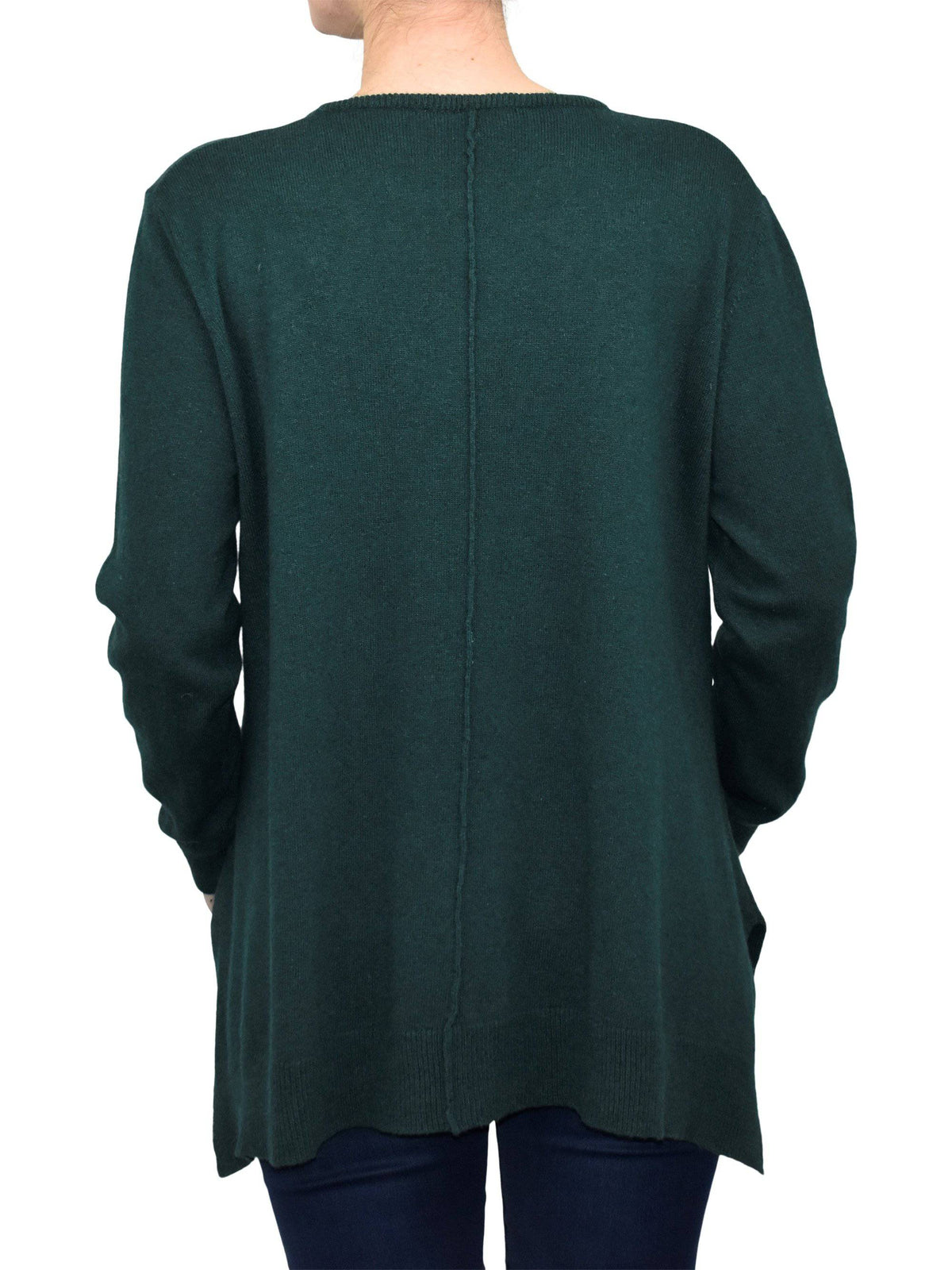 Women's A-line cashmere blend oversized sweater, colour Beige, view 4 | Dalle Piane Cashmere