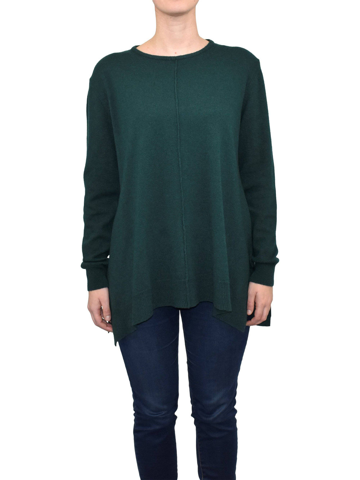 Women's A-line cashmere blend oversized sweater, colour Green | Dalle Piane Cashmere