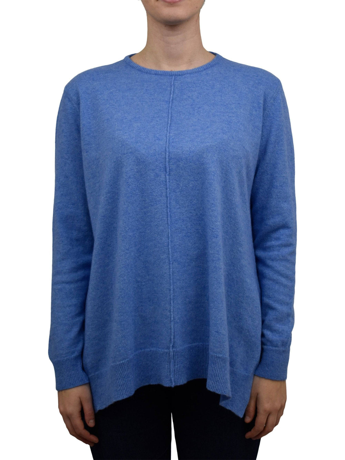 Women's A-line cashmere blend oversized sweater, colour Light Blue | Dalle Piane Cashmere