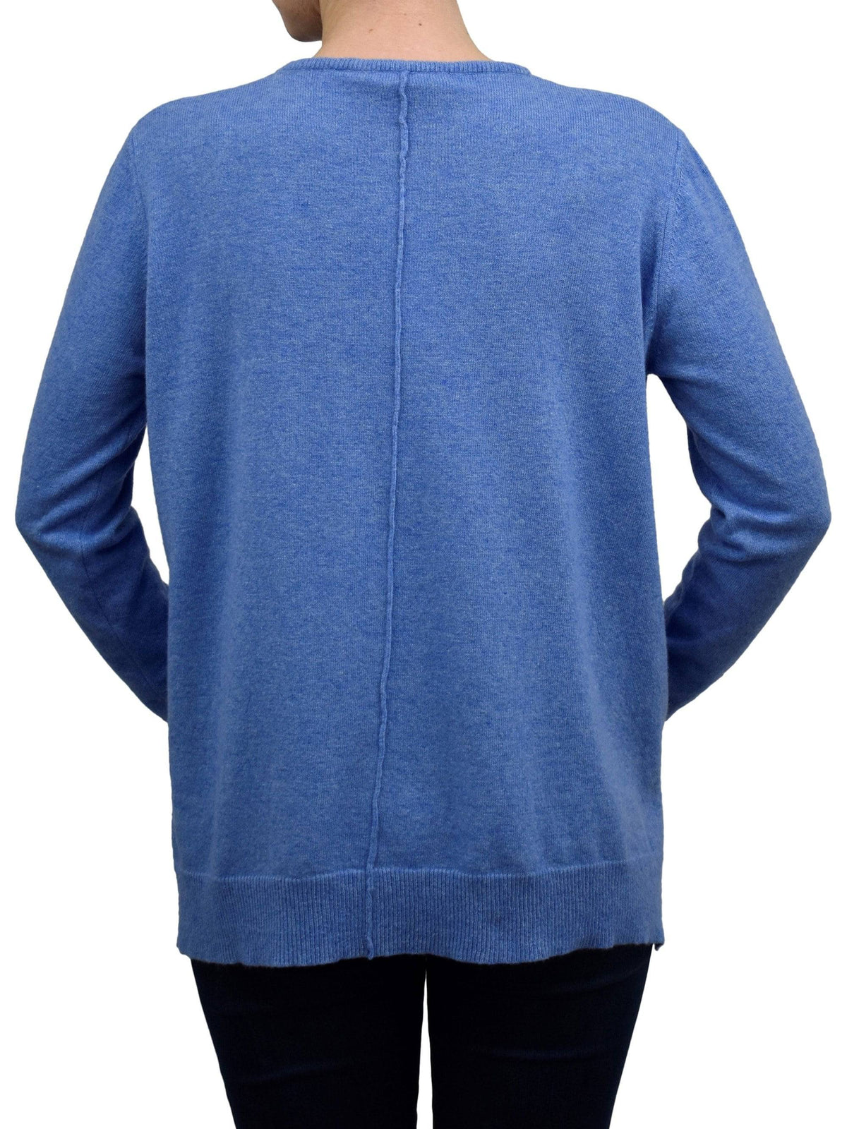 Women's A-line cashmere blend oversized sweater, colour Light Blue, view 3 | Dalle Piane Cashmere