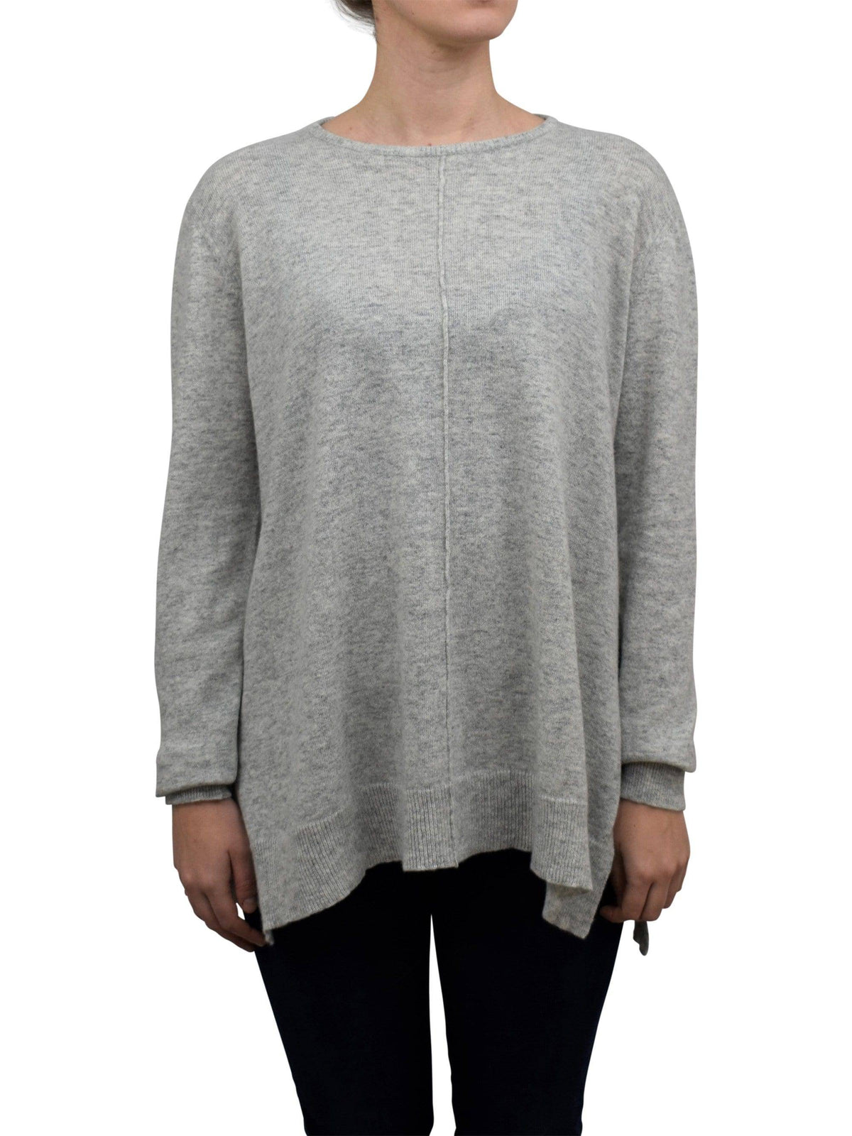Women's A-line cashmere blend oversized sweater, colour Grey | Dalle Piane Cashmere