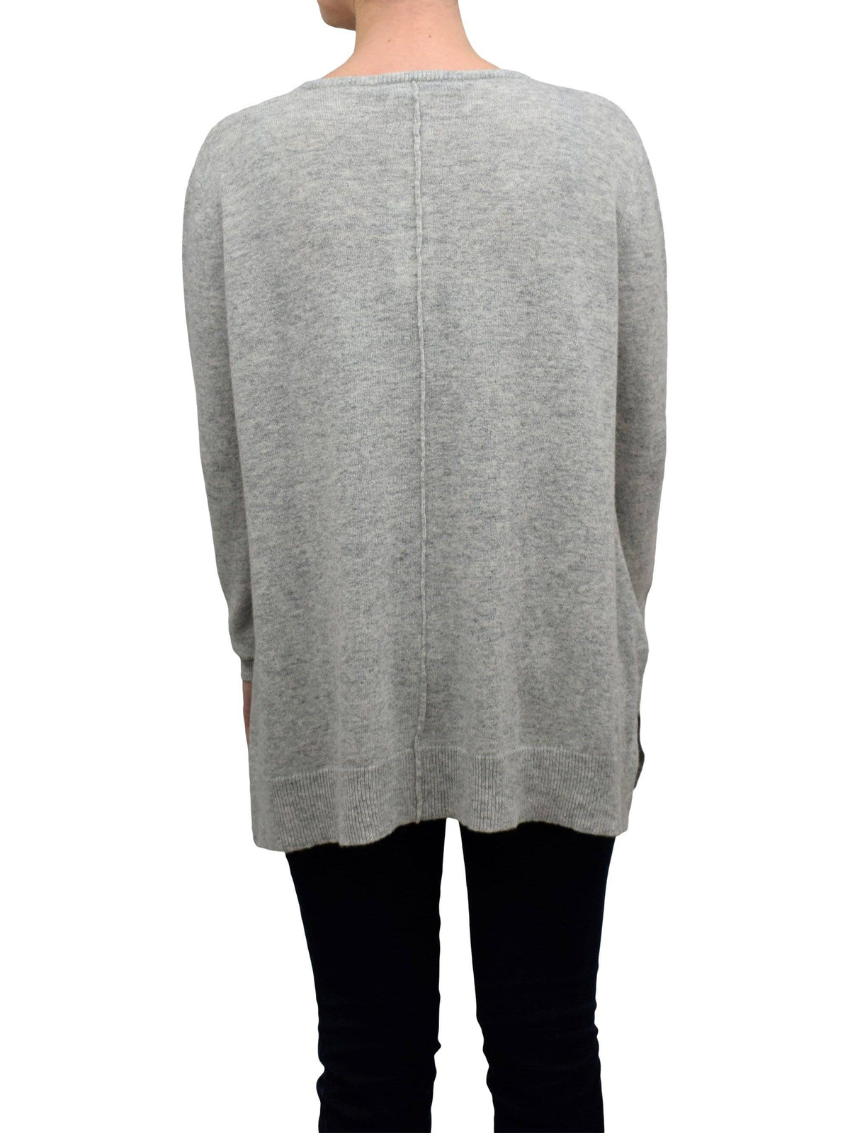 Women's A-line cashmere blend oversized sweater, colour Grey, view 3 | Dalle Piane Cashmere