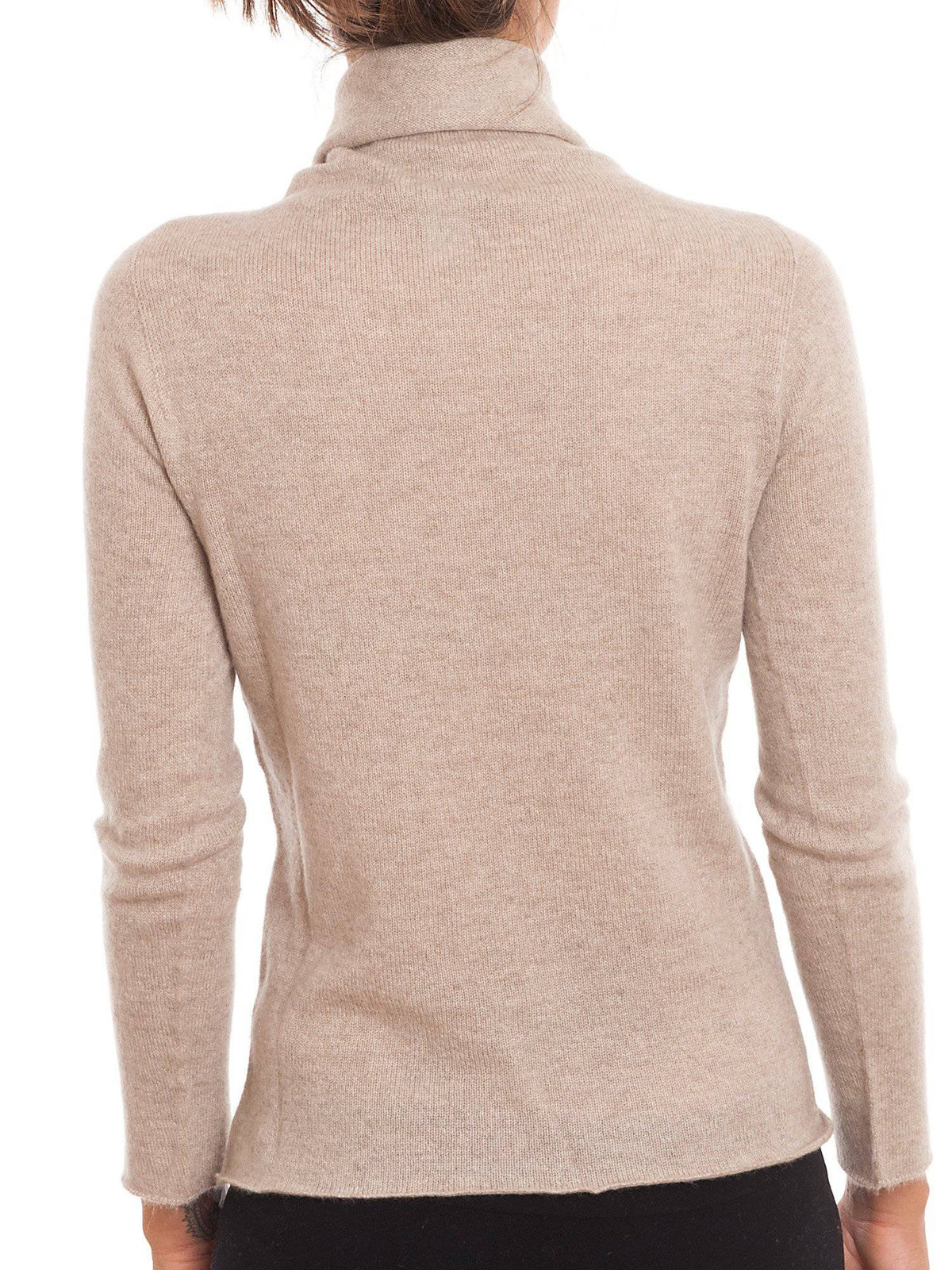 Women's 100% cashmere turtleneck, colour Beige, view 4 | Dalle Piane Cashmere