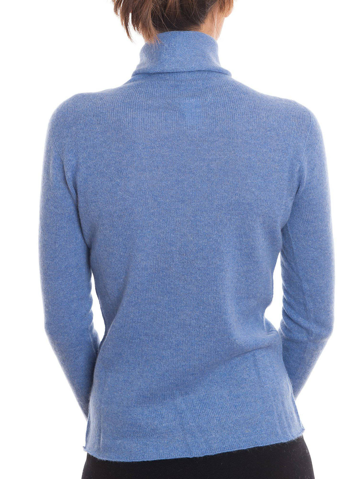 Women's 100% cashmere turtleneck, colour Light Blue, view 5 | Dalle Piane Cashmere