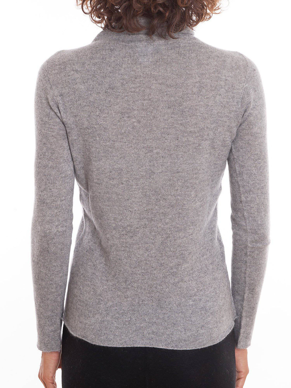 Women's 100% cashmere turtleneck, colour Grey, view 4 | Dalle Piane Cashmere
