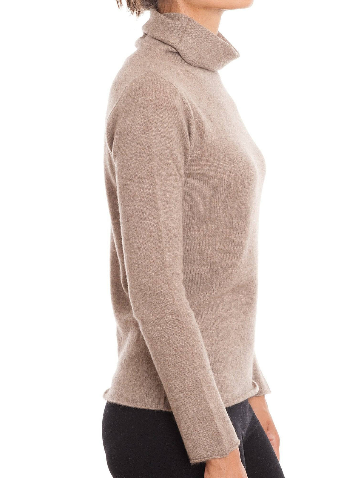 Women's 100% cashmere turtleneck, colour Mink, view 4 | Dalle Piane Cashmere