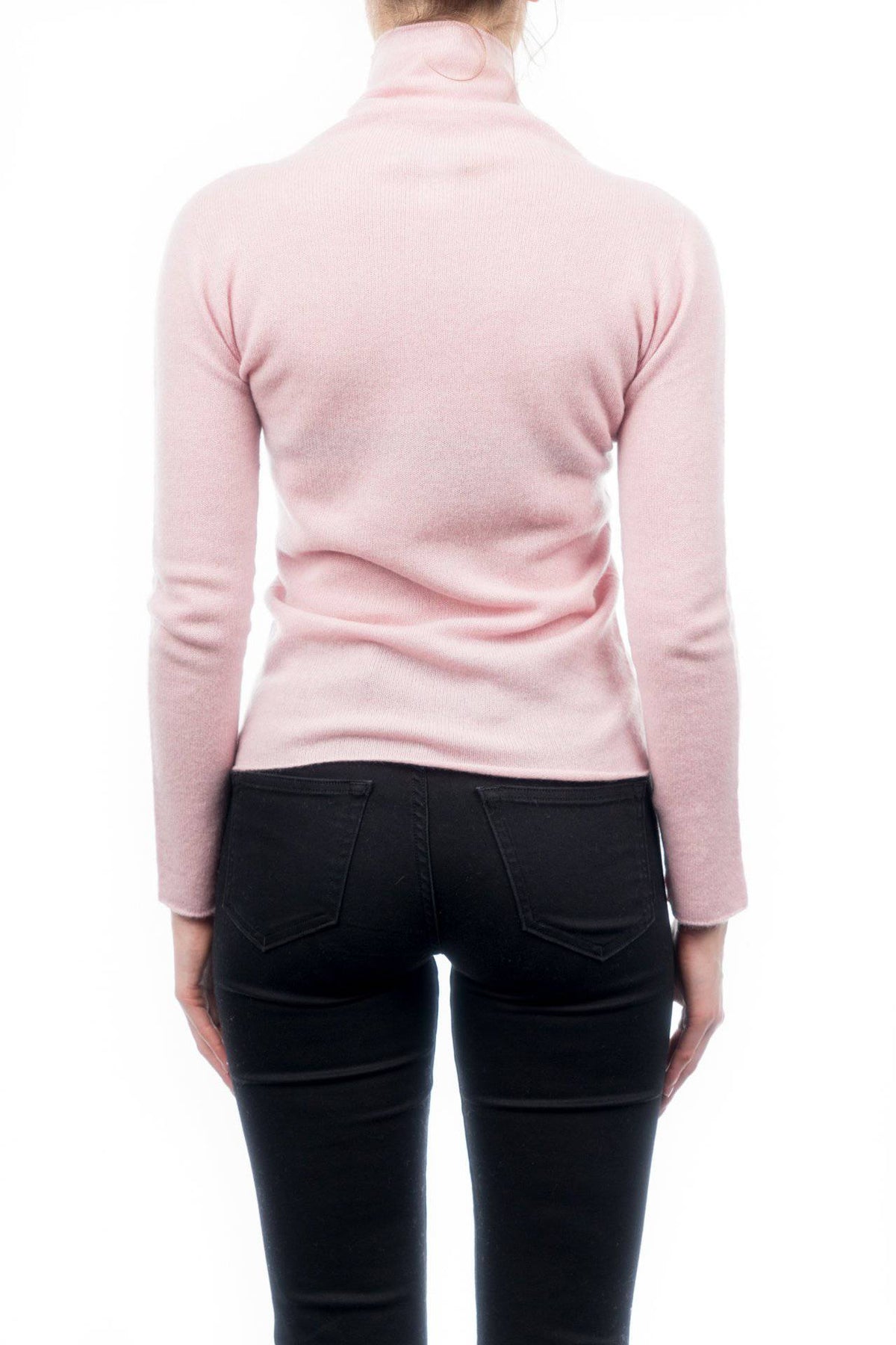Women's 100% cashmere turtleneck, colour Pink, view 4 | Dalle Piane Cashmere