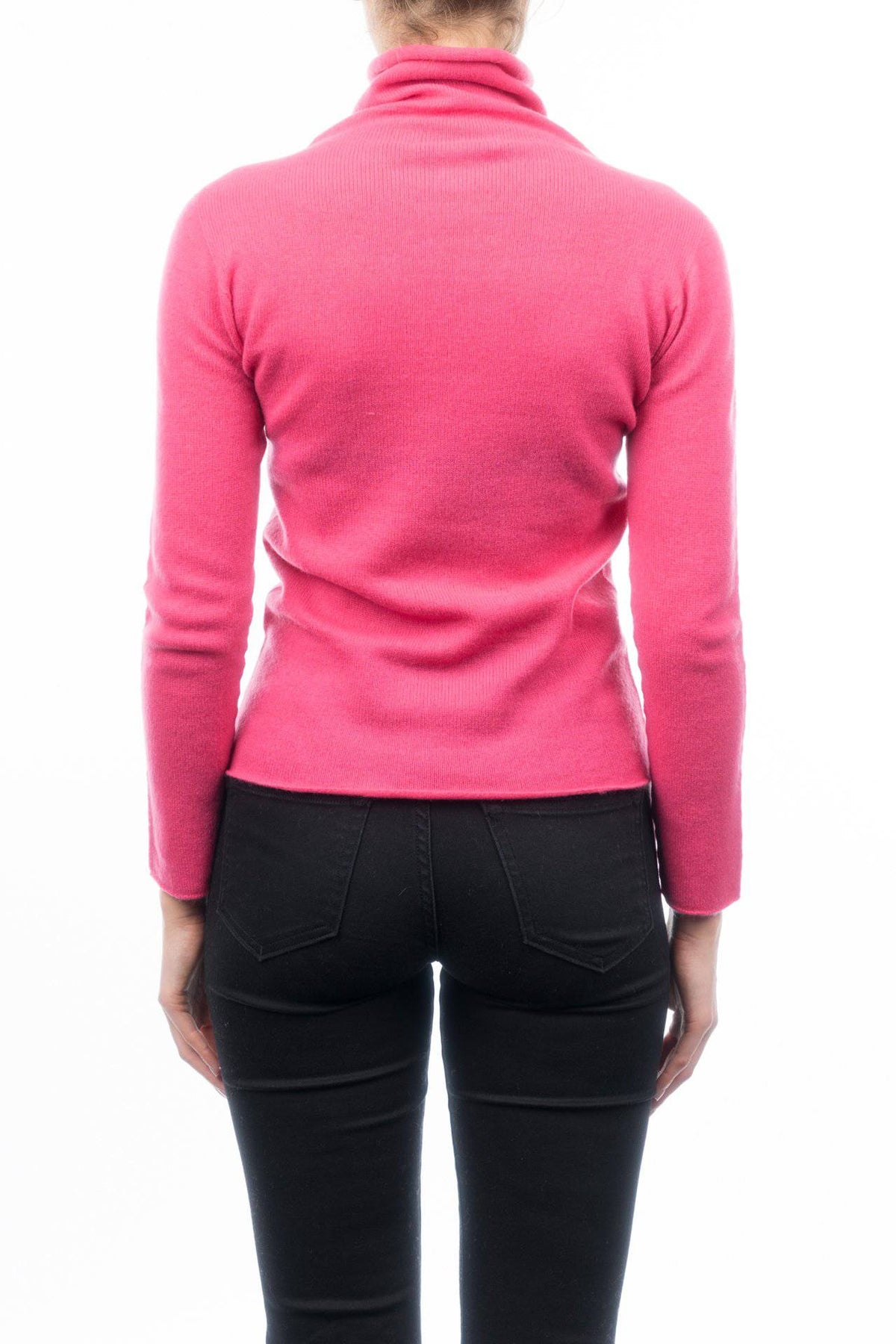 Women's 100% cashmere turtleneck, colour Fuchsia, view 3 | Dalle Piane Cashmere