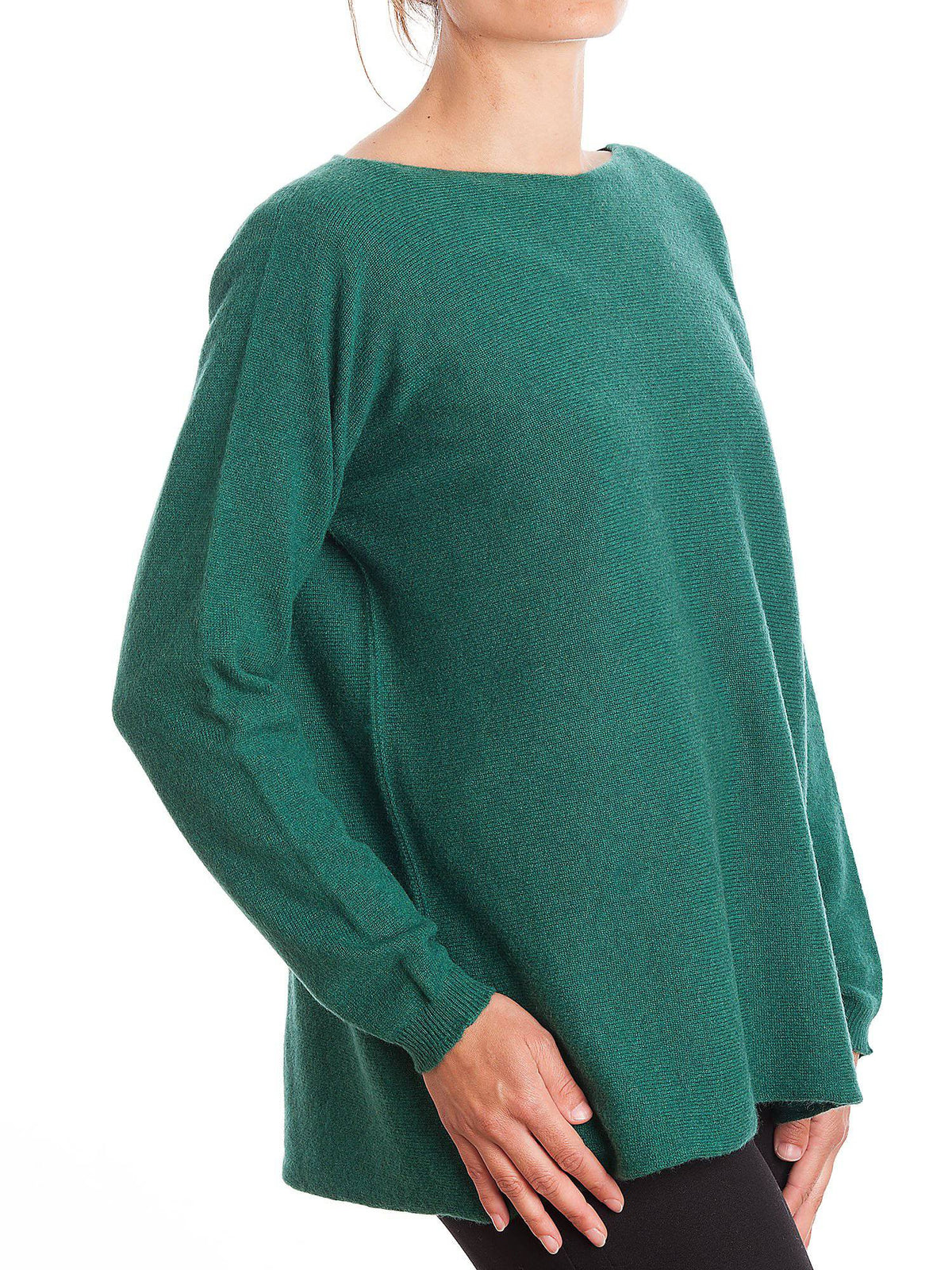 Women's 100% cashmere oversized sweater, colour Green | Dalle Piane Cashmere