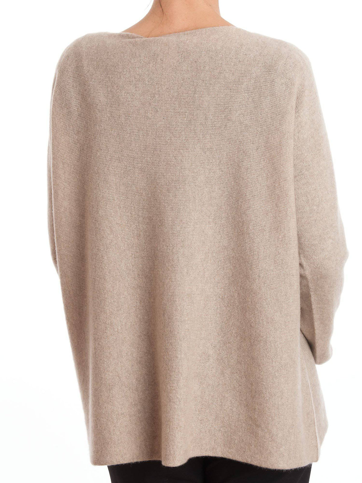 Women's 100% cashmere oversized sweater, colour Beige, view 3 | Dalle Piane Cashmere