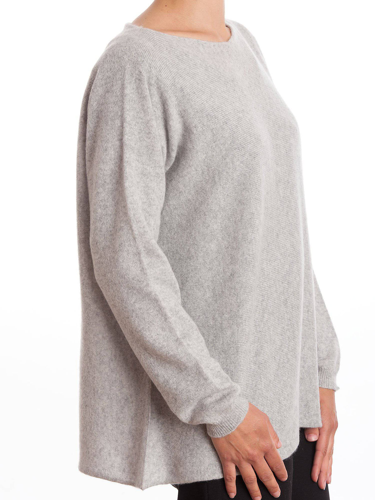 Women's 100% cashmere oversized sweater, colour Grey, view 2 | Dalle Piane Cashmere