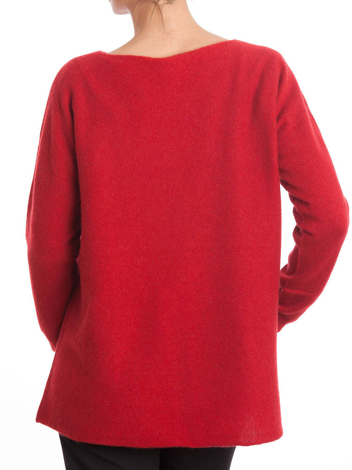 Women's 100% cashmere oversized sweater, colour Red, view 2 | Dalle Piane Cashmere