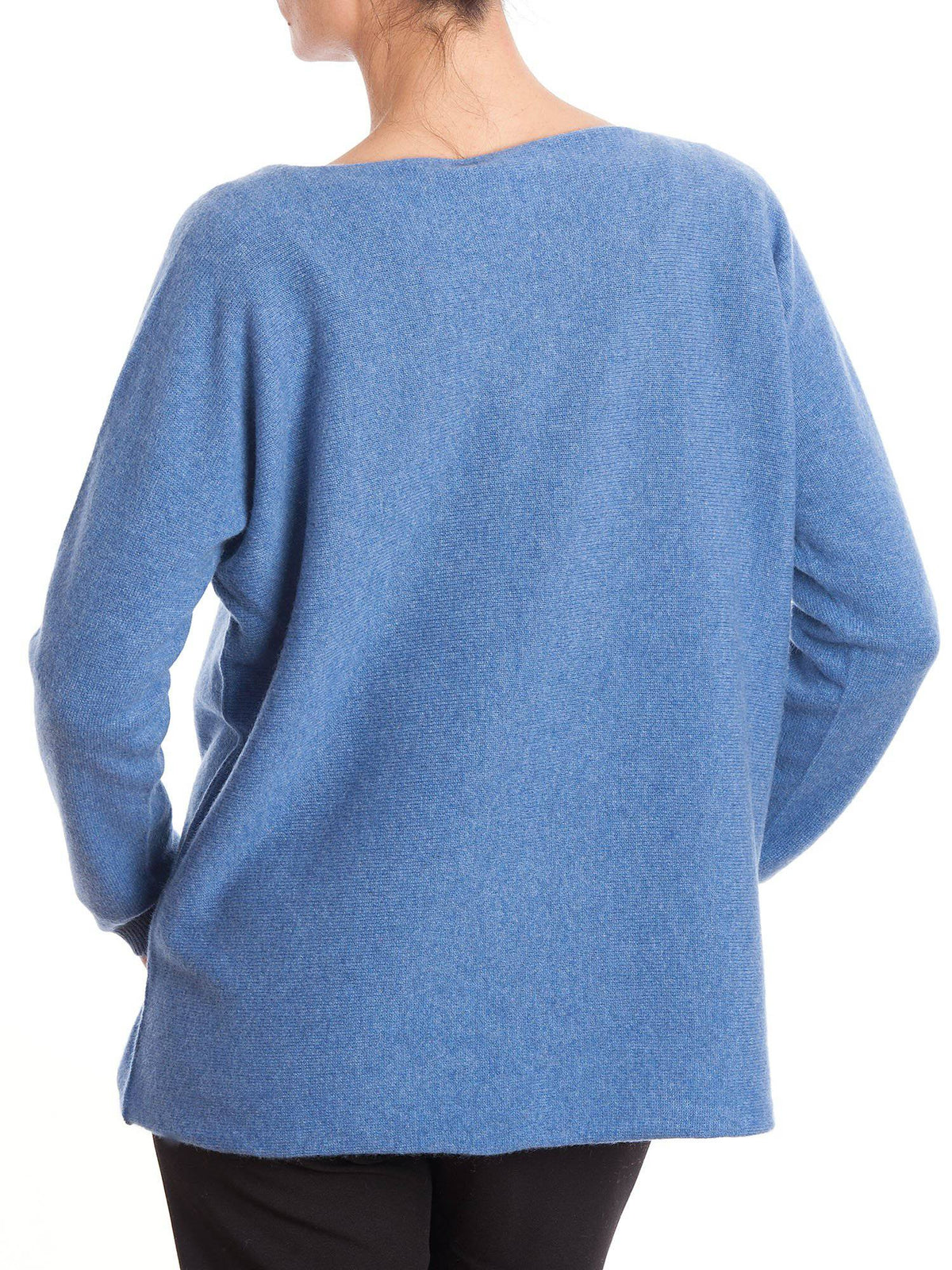 Women's 100% cashmere oversized sweater, colour Light Blue, view 3 | Dalle Piane Cashmere