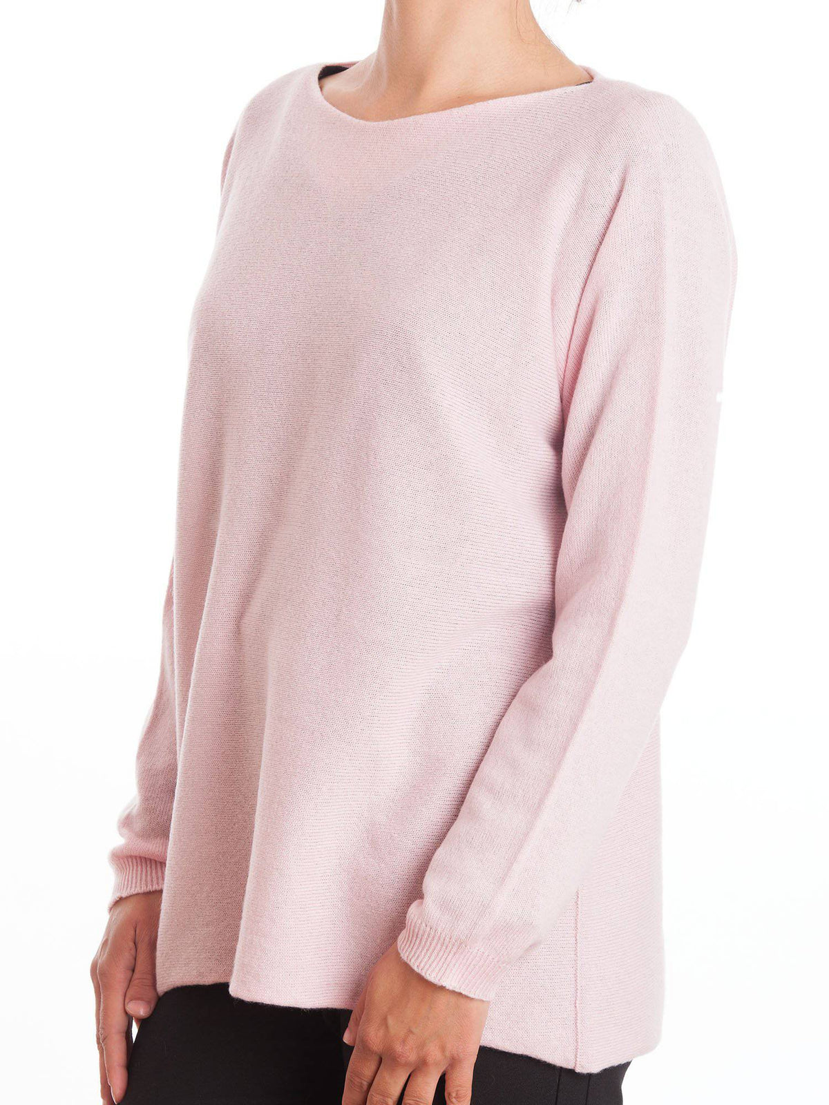 Women's 100% cashmere oversized sweater, colour Pink, view 2 | Dalle Piane Cashmere