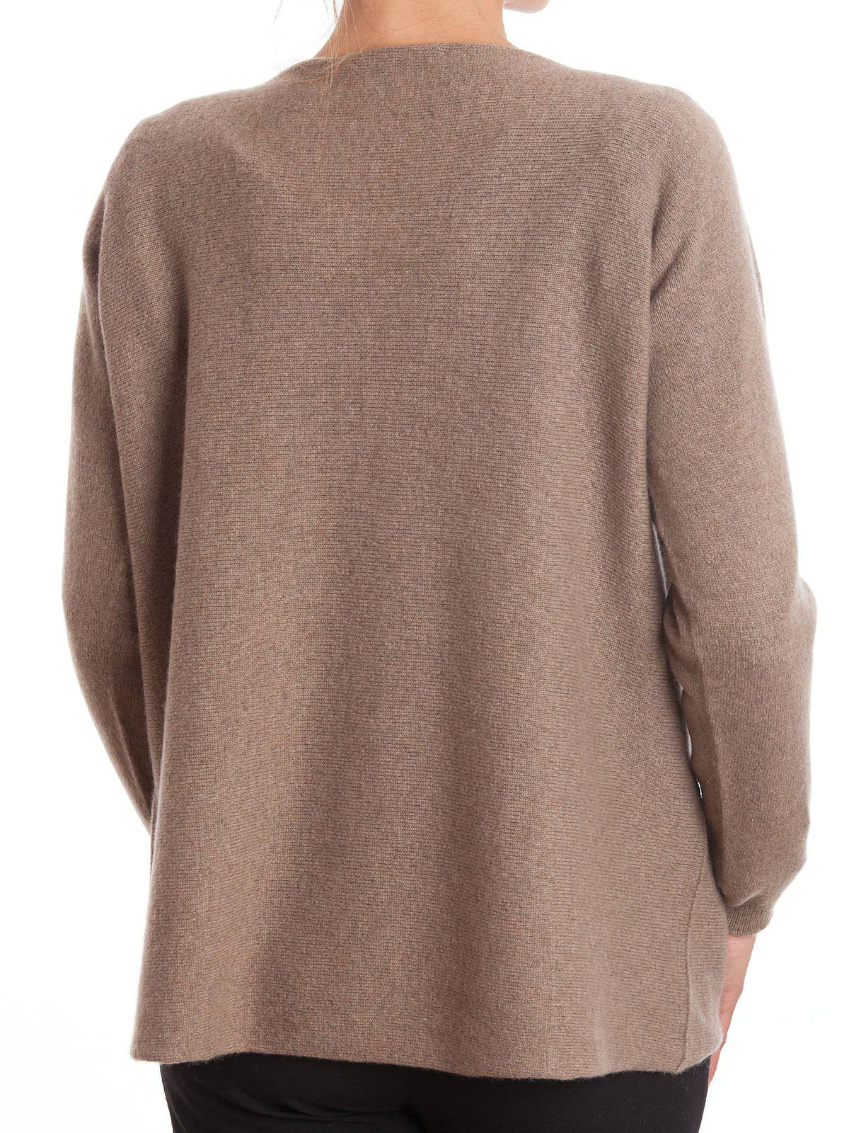 Women's 100% cashmere oversized sweater, colour Mink, view 3 | Dalle Piane Cashmere