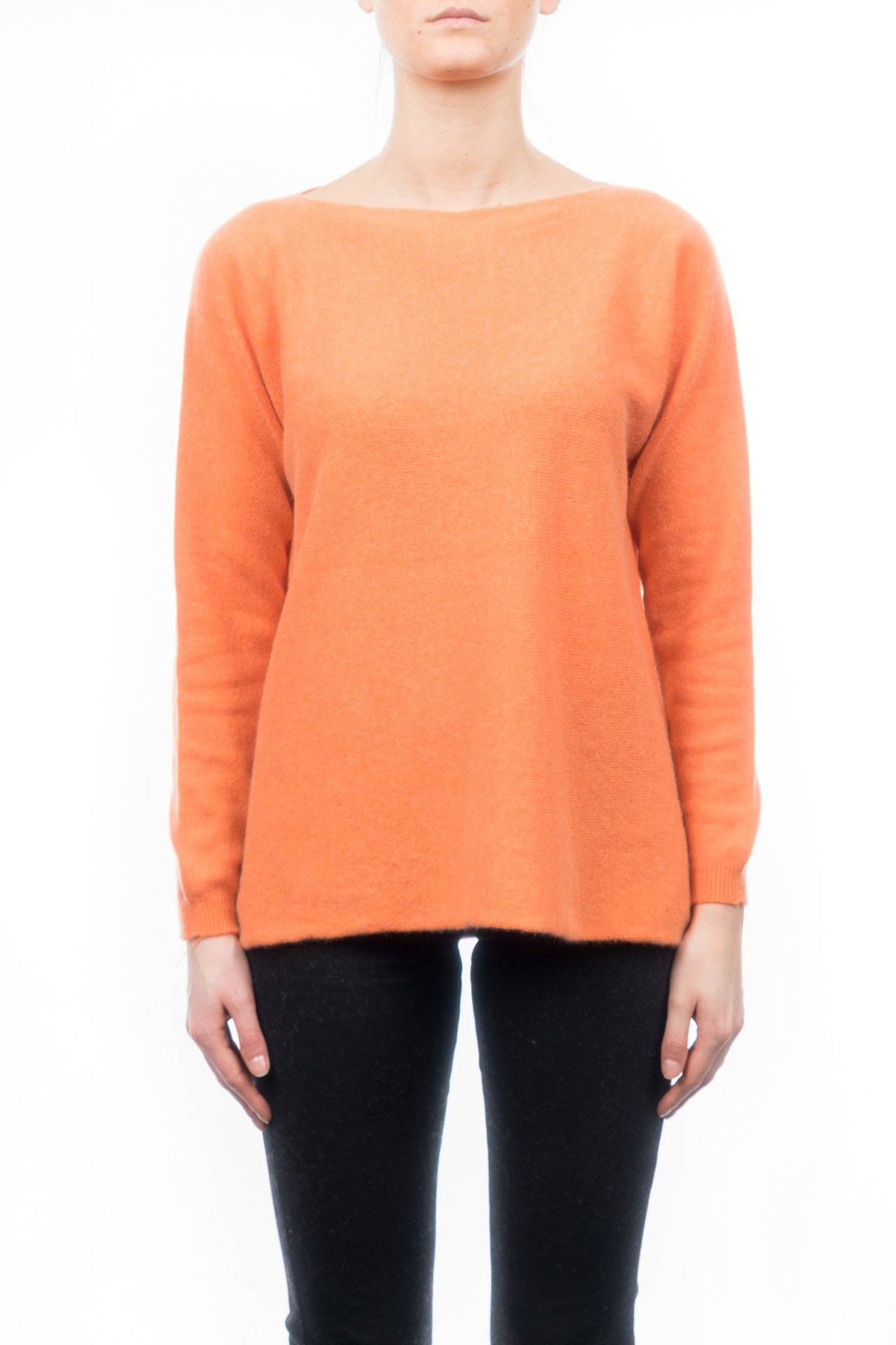 Women's 100% cashmere oversized sweater, colour Orange | Dalle Piane Cashmere
