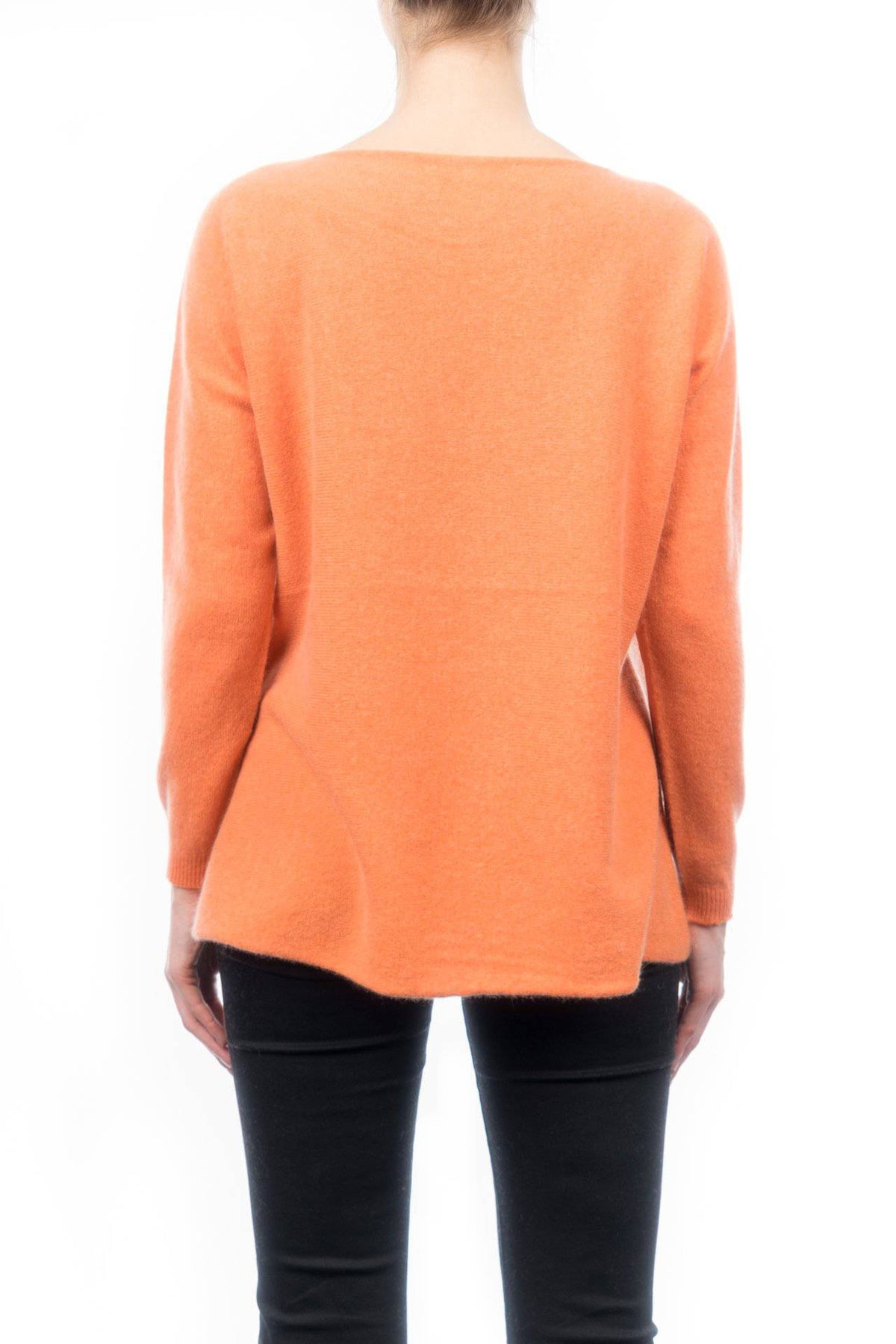 Women's 100% cashmere oversized sweater, colour Orange, view 3 | Dalle Piane Cashmere